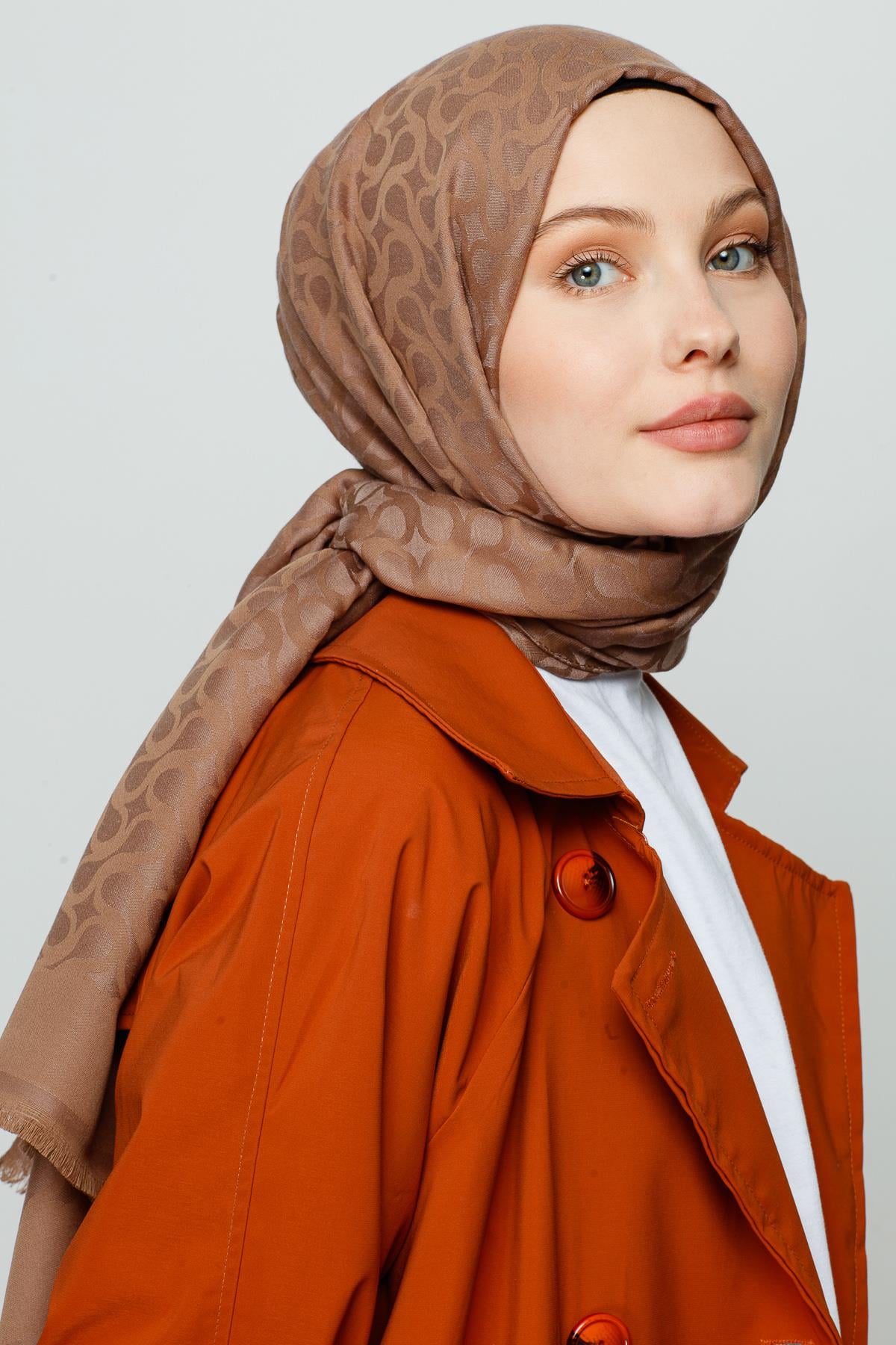 Valor Bloom Desen Şal 2470-Mocha