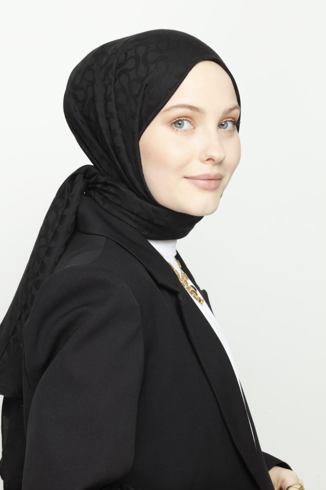 Valor Bloom Desen Şal 2470-Siyah