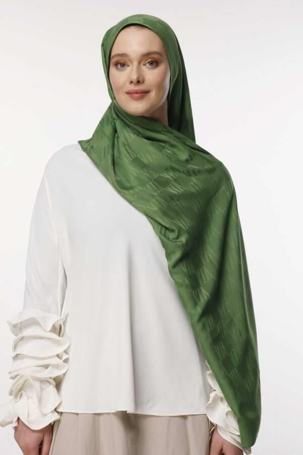 Valor Scarf İcon Desen Şal 2593-Enginar Yeşili