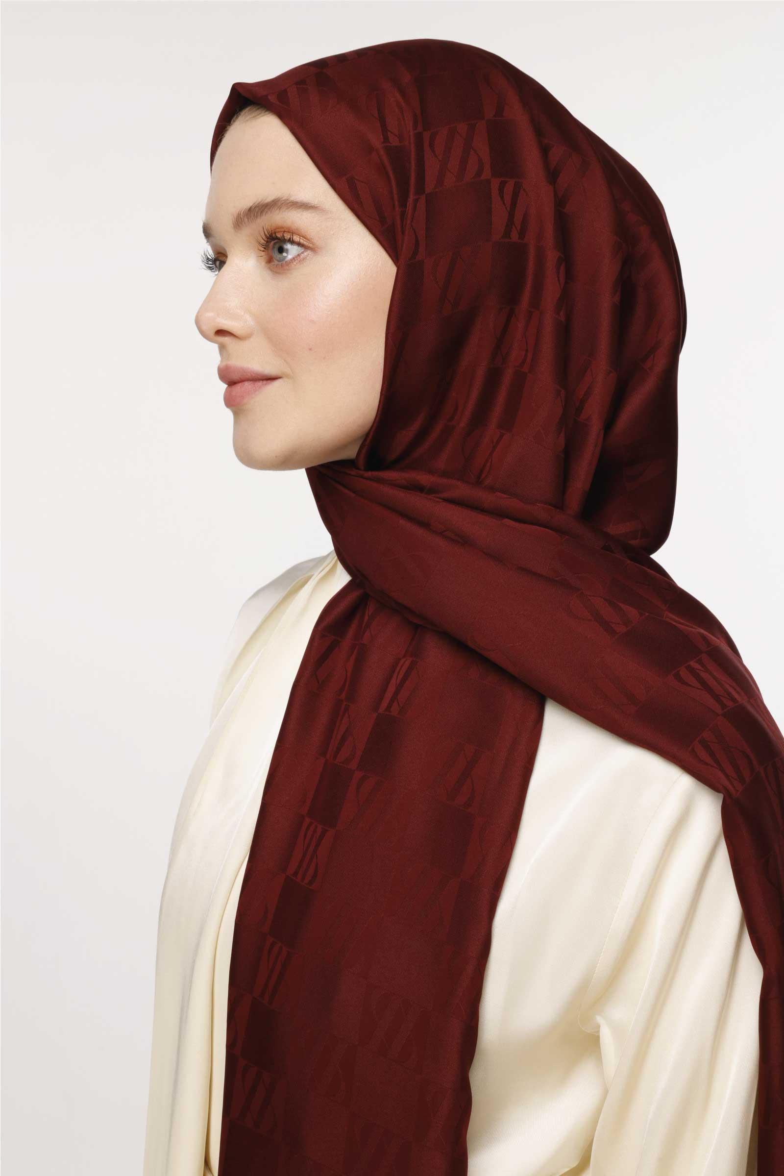 Valor Scarf İcon Desen Şal 2593-Kızılcık