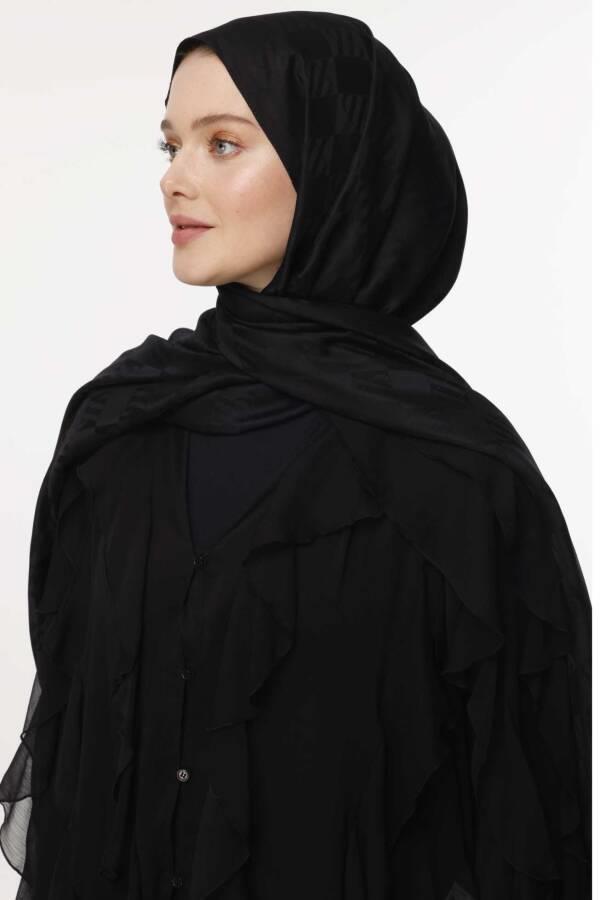 Valor Scarf İcon Desen Şal 2593-Siyah