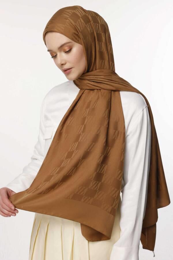 Valor Scarf İcon Desen Şal 2593-Tütün Kahvesi