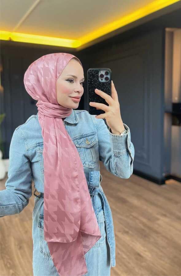 Valor Scarf  Kazayağı Desenli İpeksi Jakarlı Şal 06112024-Anason