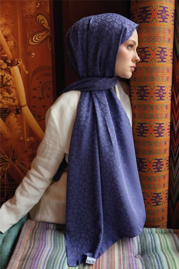 Valor Scarf Leopar Desen Şal 2657-Erguvan