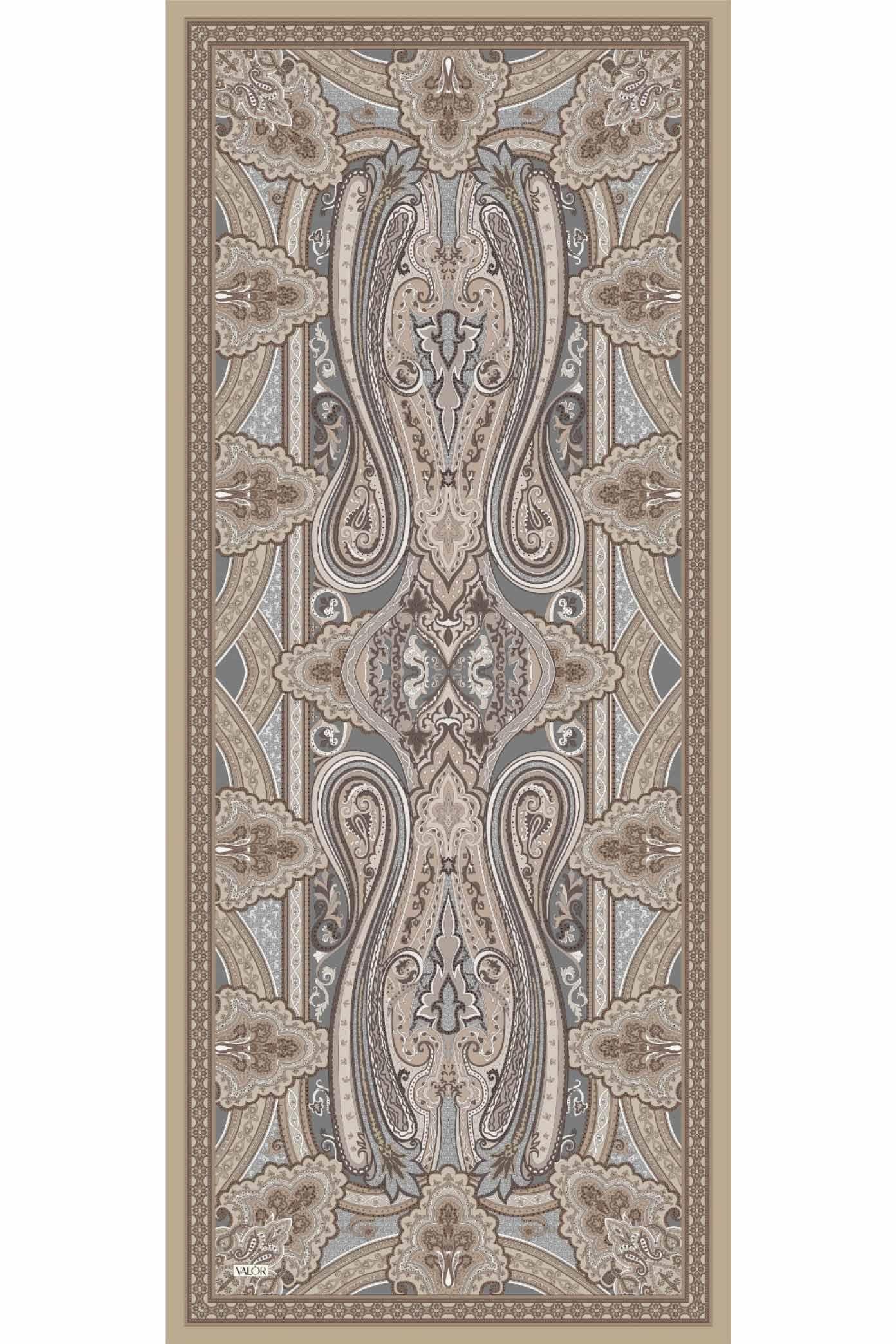 Valor Scarf Vintage Breeze Retro Desen Şal 2524-Duman