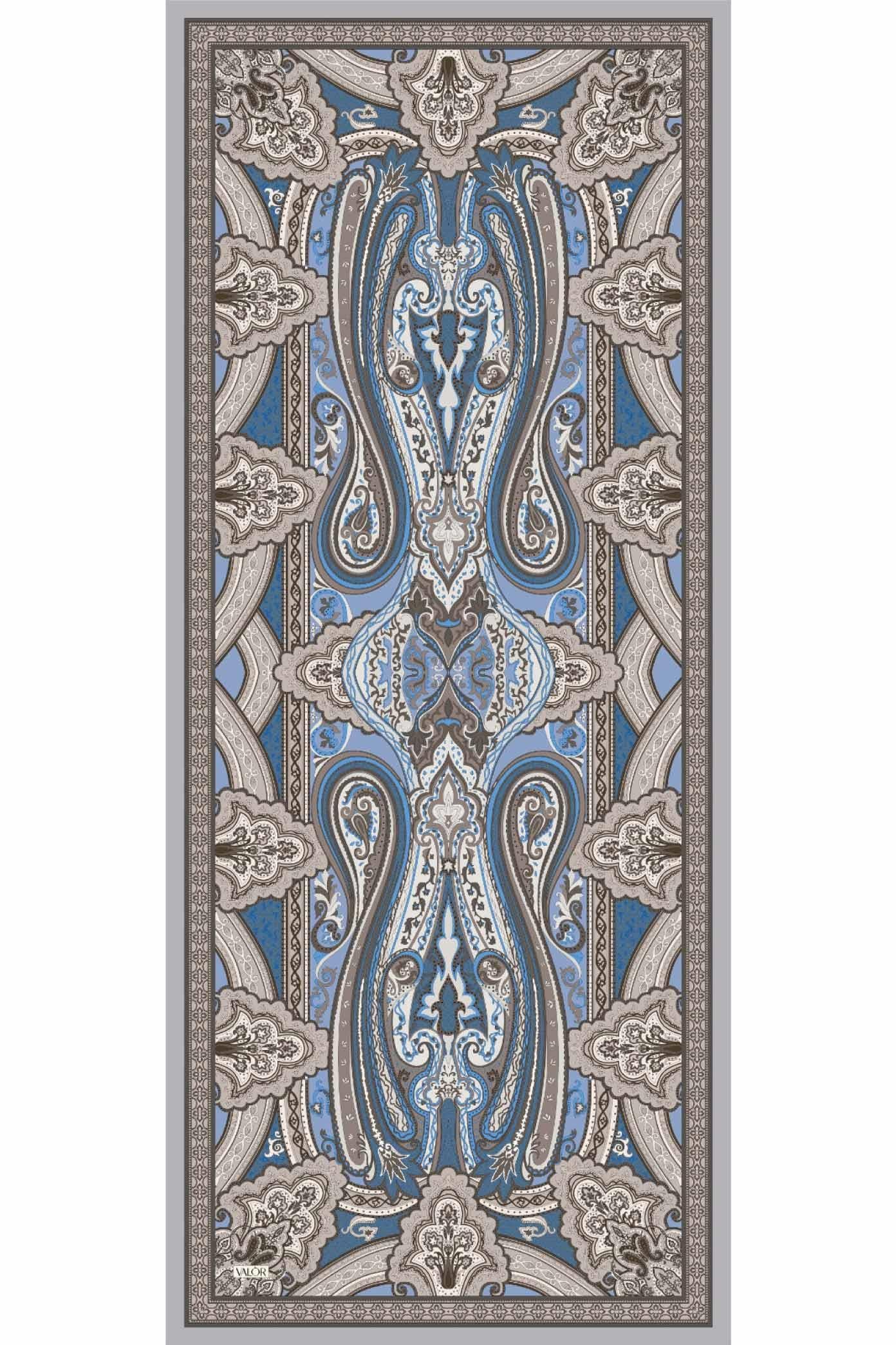 Valor Scarf Vintage Breeze Retro Desen Şal 2524-Fırtına Gri