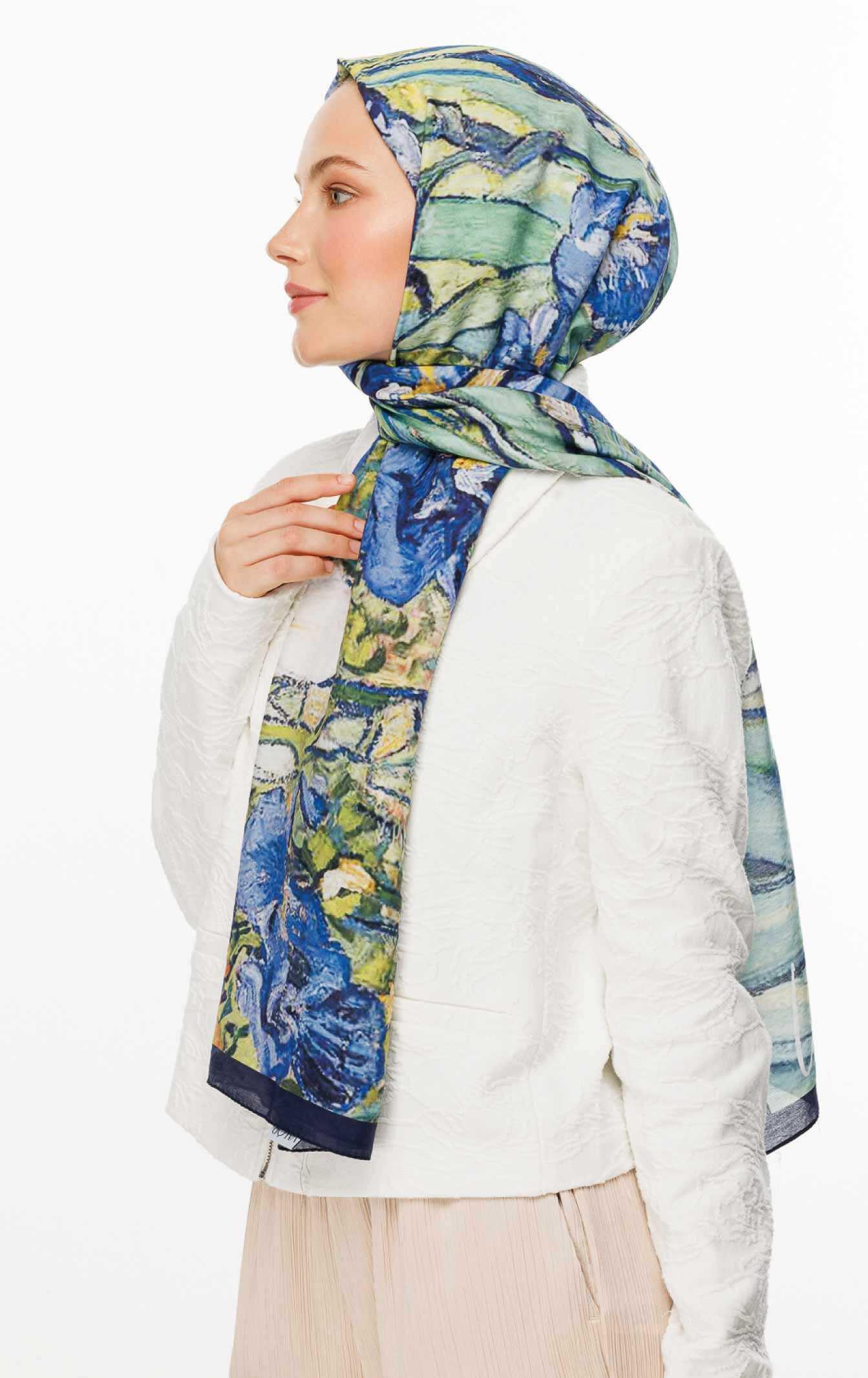 Valor Scarf Watercolor İrisler Şal 22122024-2502