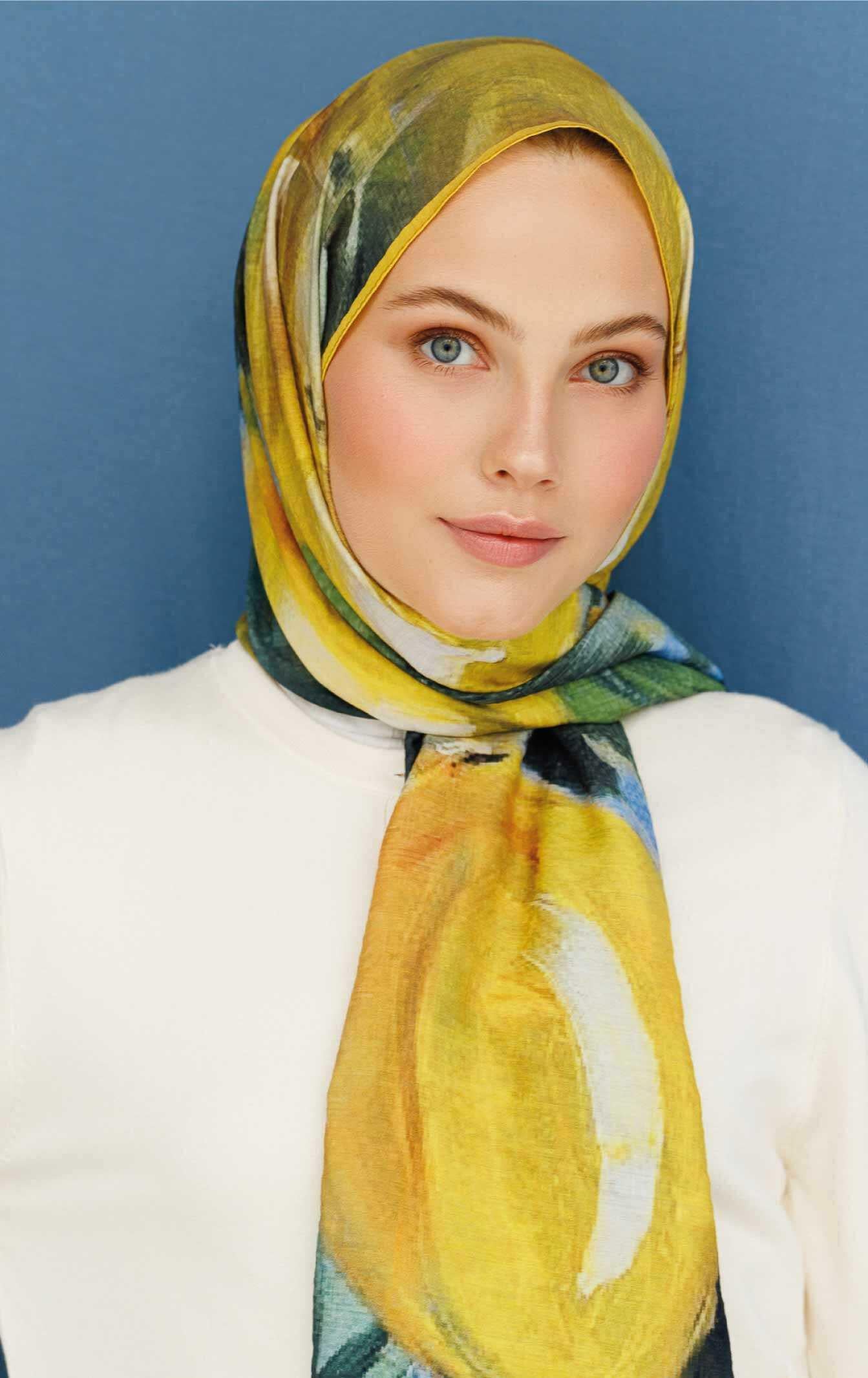 Valor Scarf Watercolor Lime Şal 08112024-2496