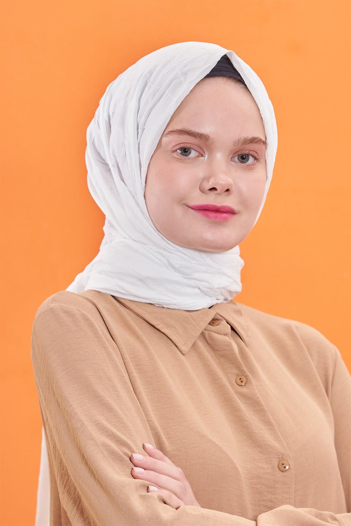 Viva Bambu Kraş (Crush) Şal 2055-Kırık Beyaz