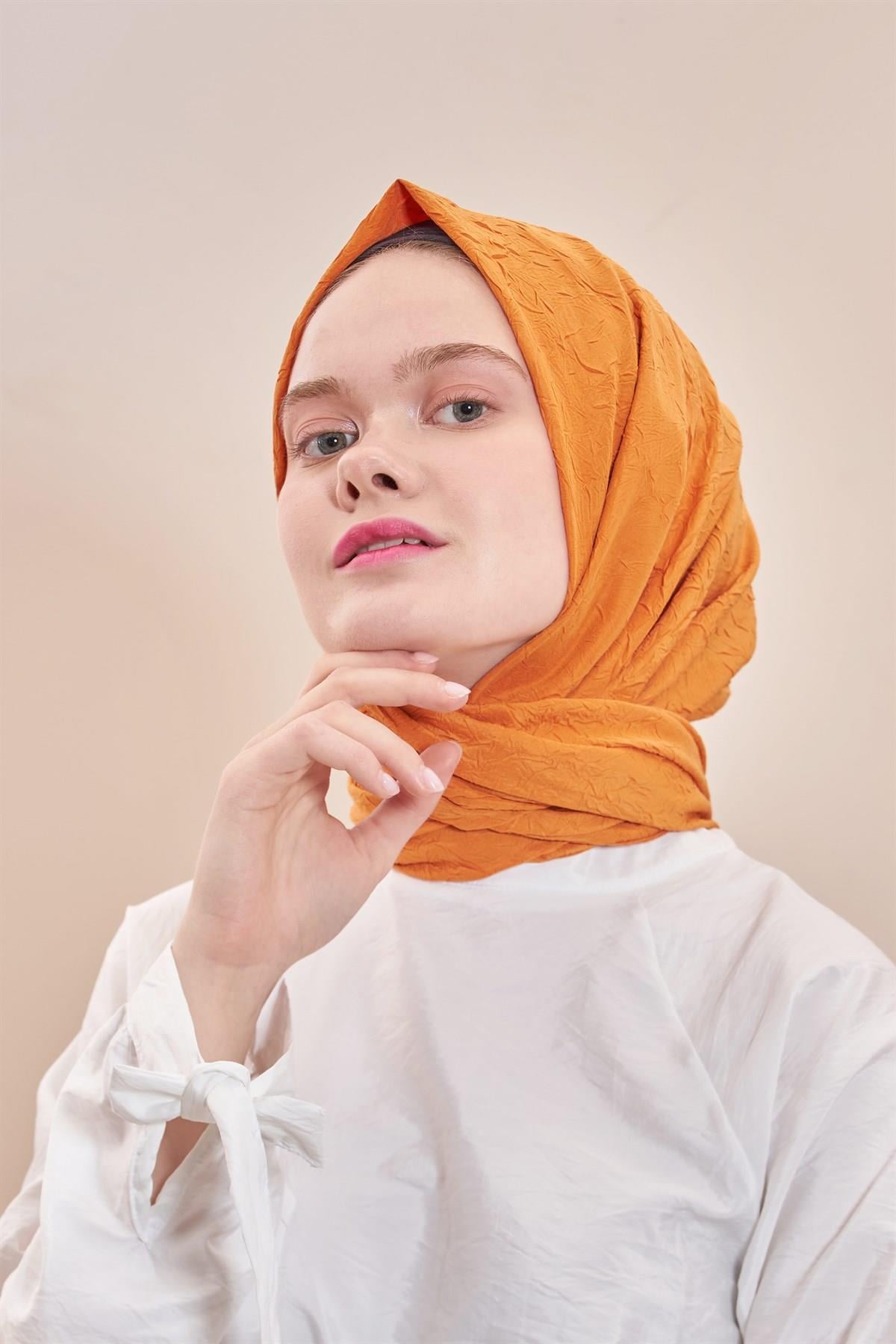 Viva Bambu Kraş (Crush) Şal 2055-Koyu Orange