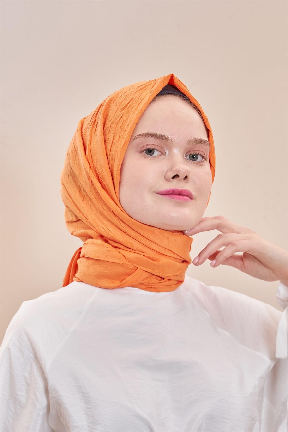 Viva Bambu Kraş (Crush) Şal 2055-Koyu Orange