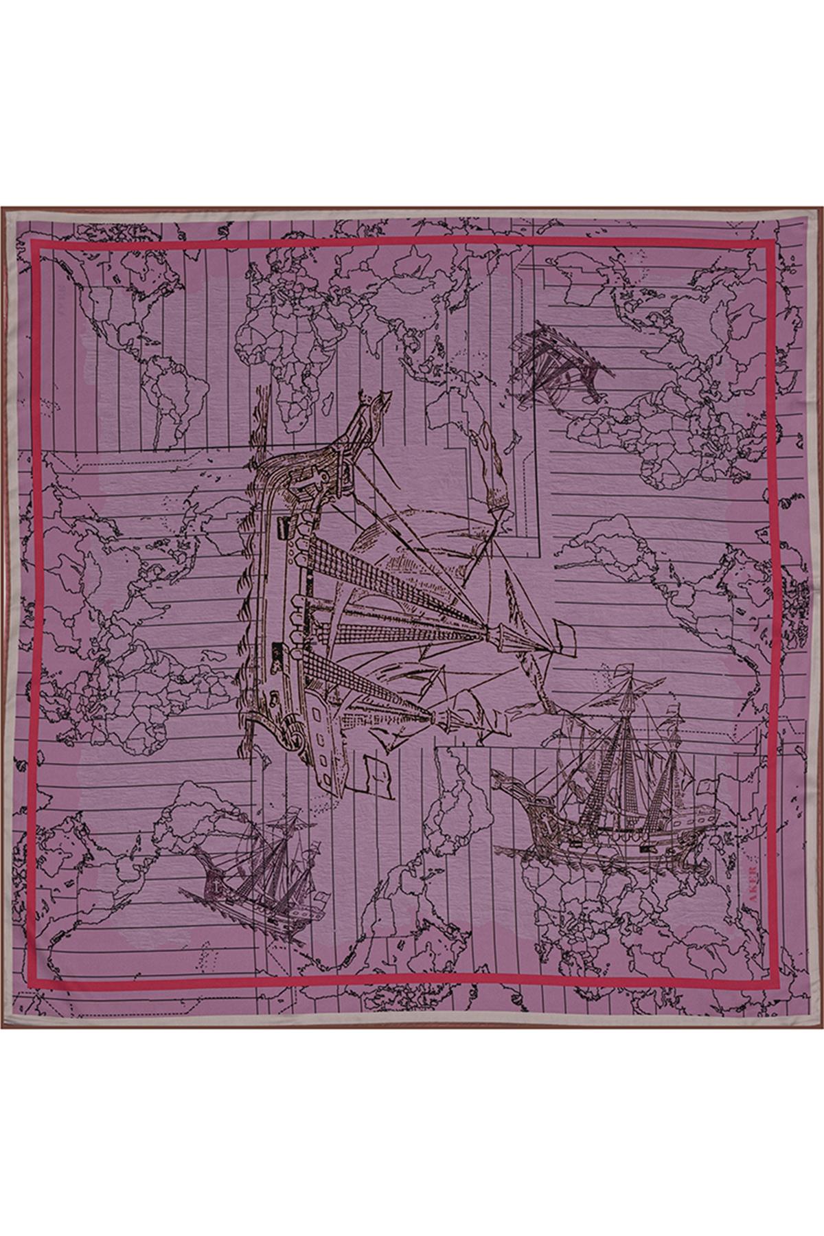 Aker Bosphorus Çift Taraflı Tivil İpek Eşarp  8812712-991