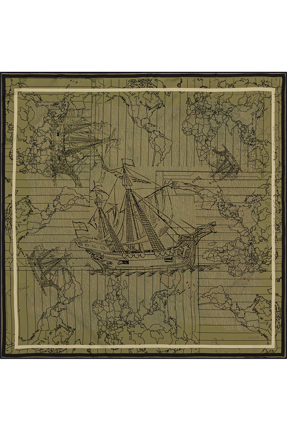 Aker Bosphorus Çift Taraflı Tivil İpek Eşarp  8812712-914