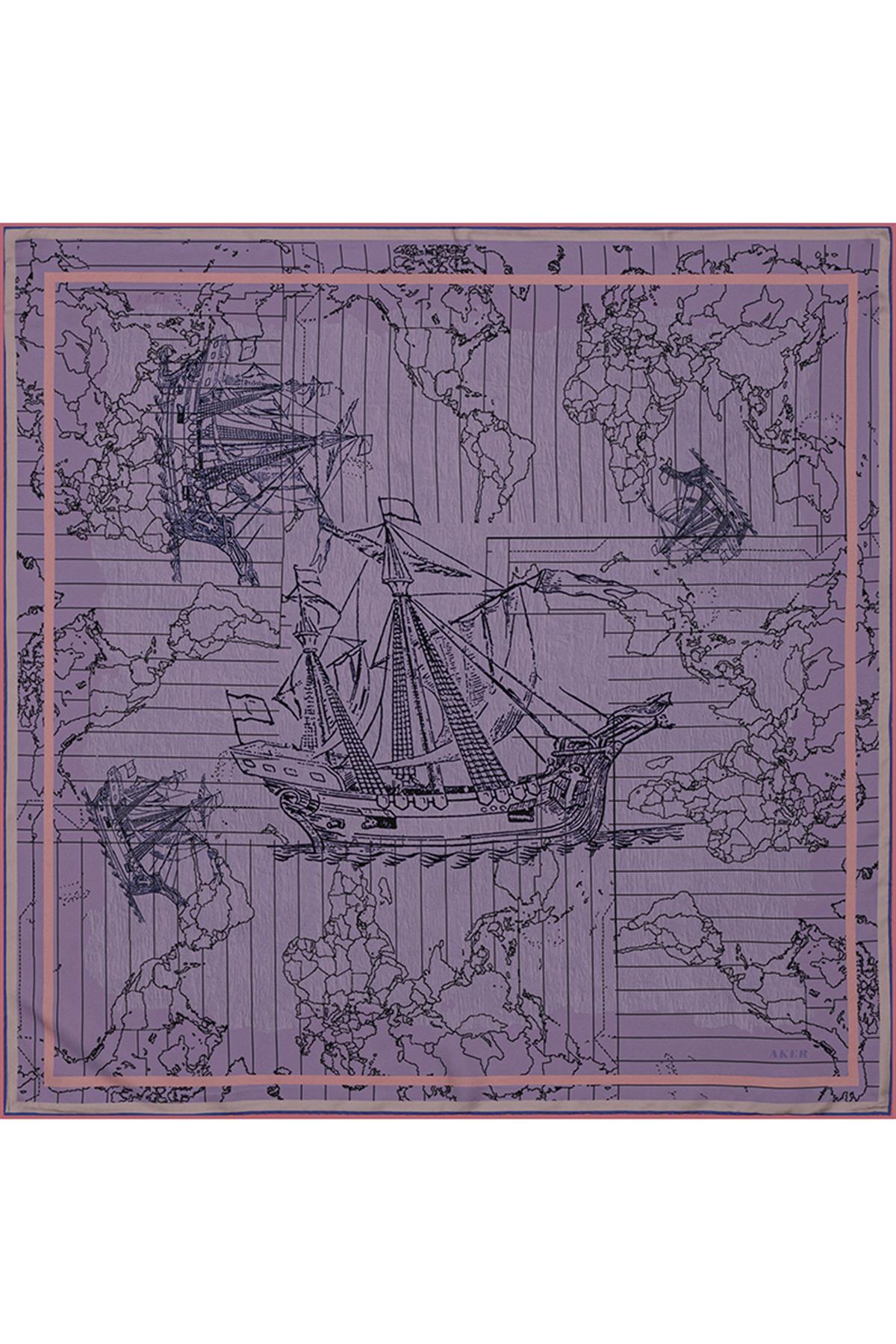 Aker Bosphorus Çift Taraflı Tivil İpek Eşarp  8812712-991