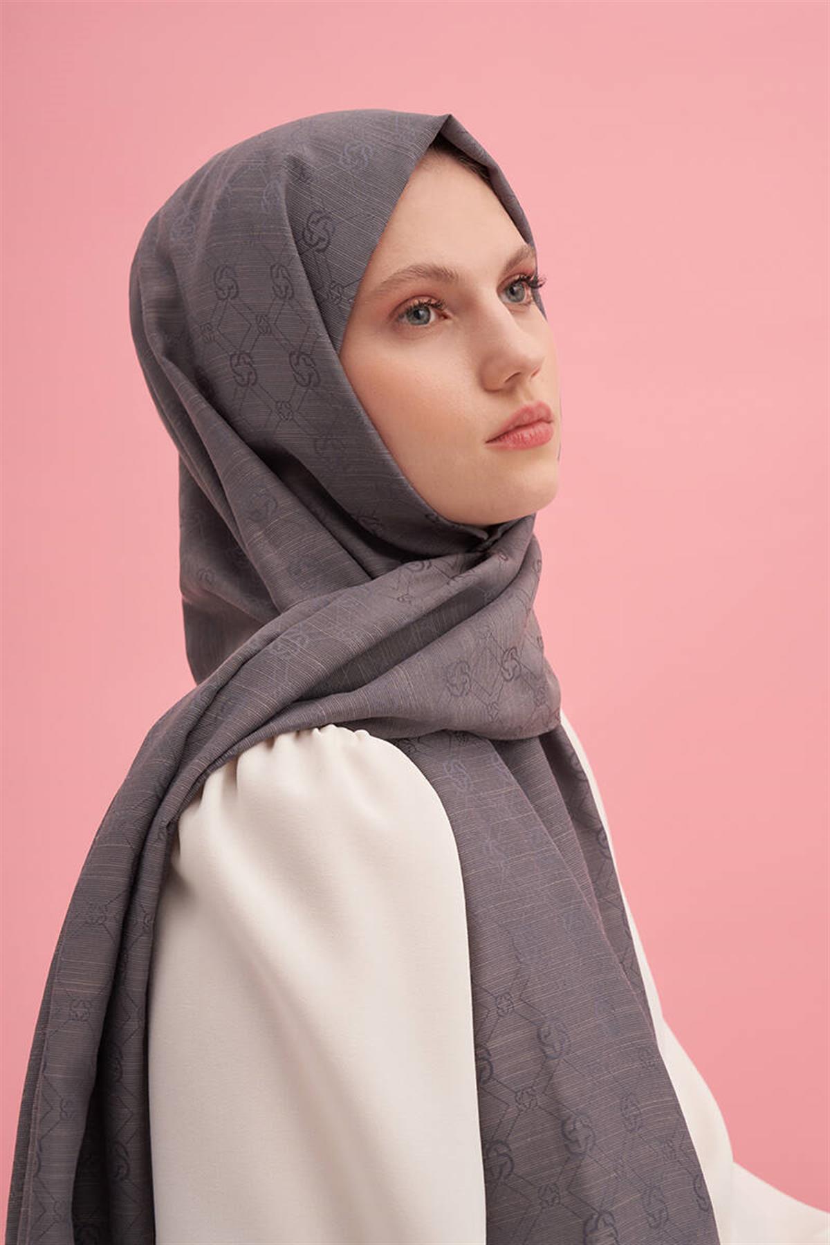 Aker Logolu İpek Koton Jakar Şal 8935977-974