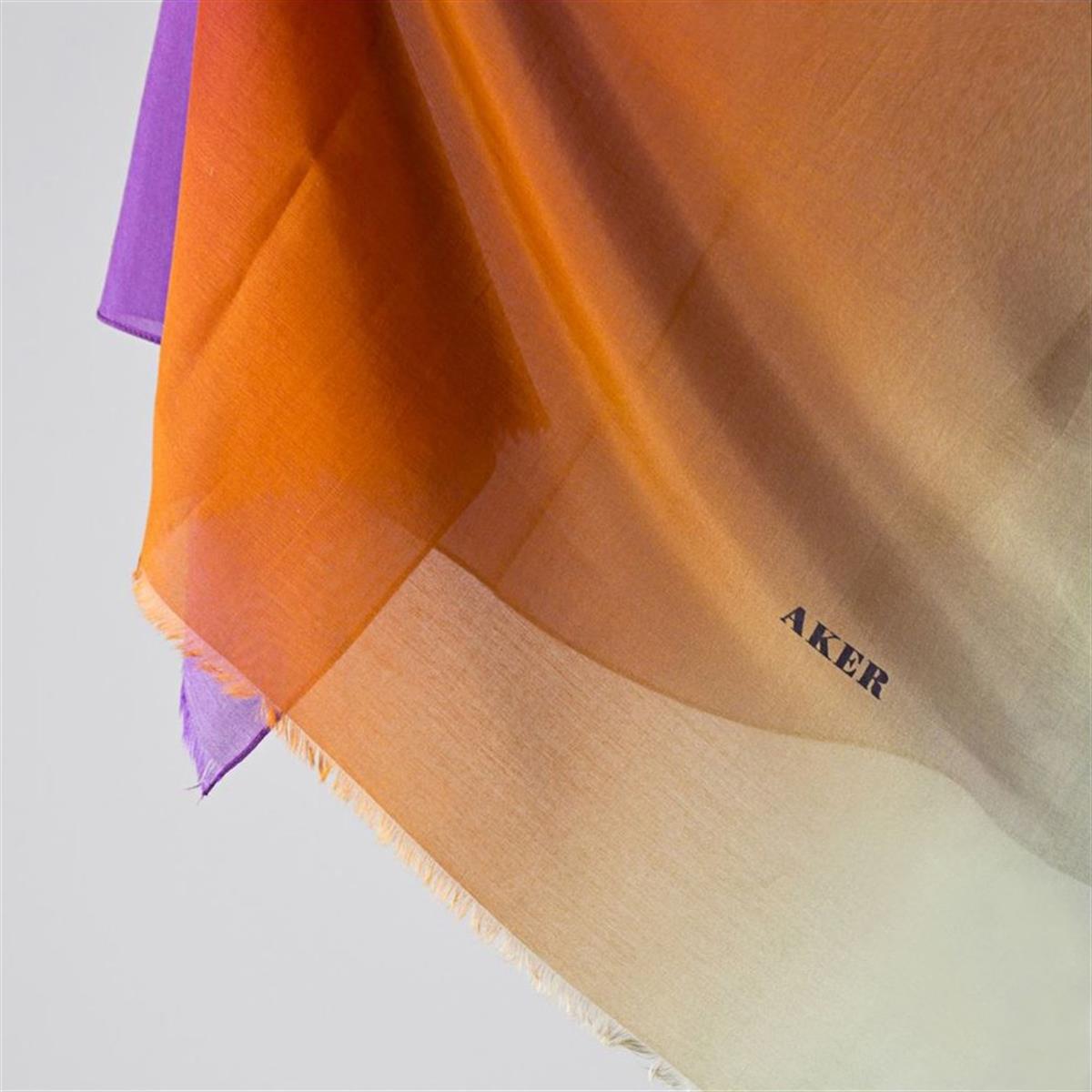 Aker Yaz Serinliği Degrade İpek Koton Etol Şal 7072777-462