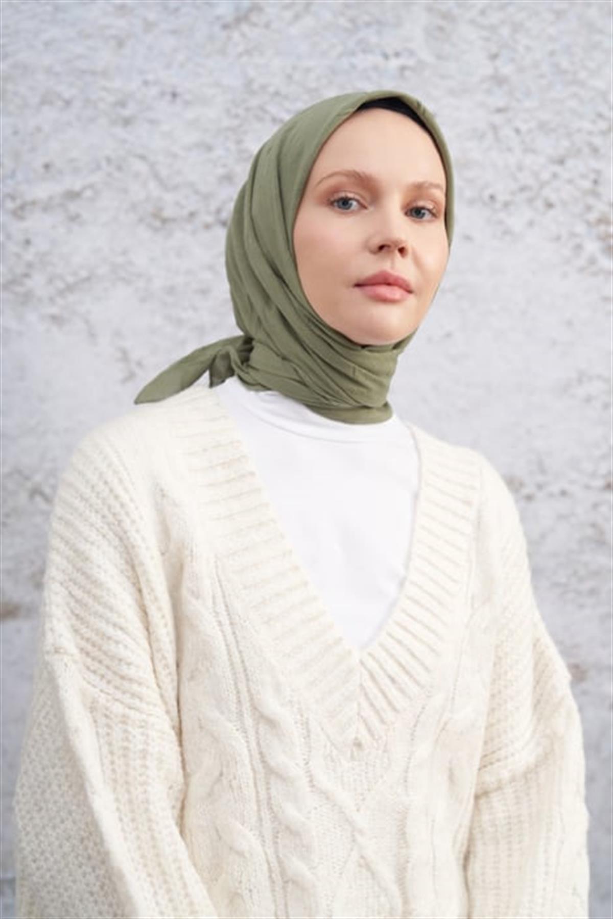Armanda Bambu Kraş Eşarp 3286-Keten Yeşili