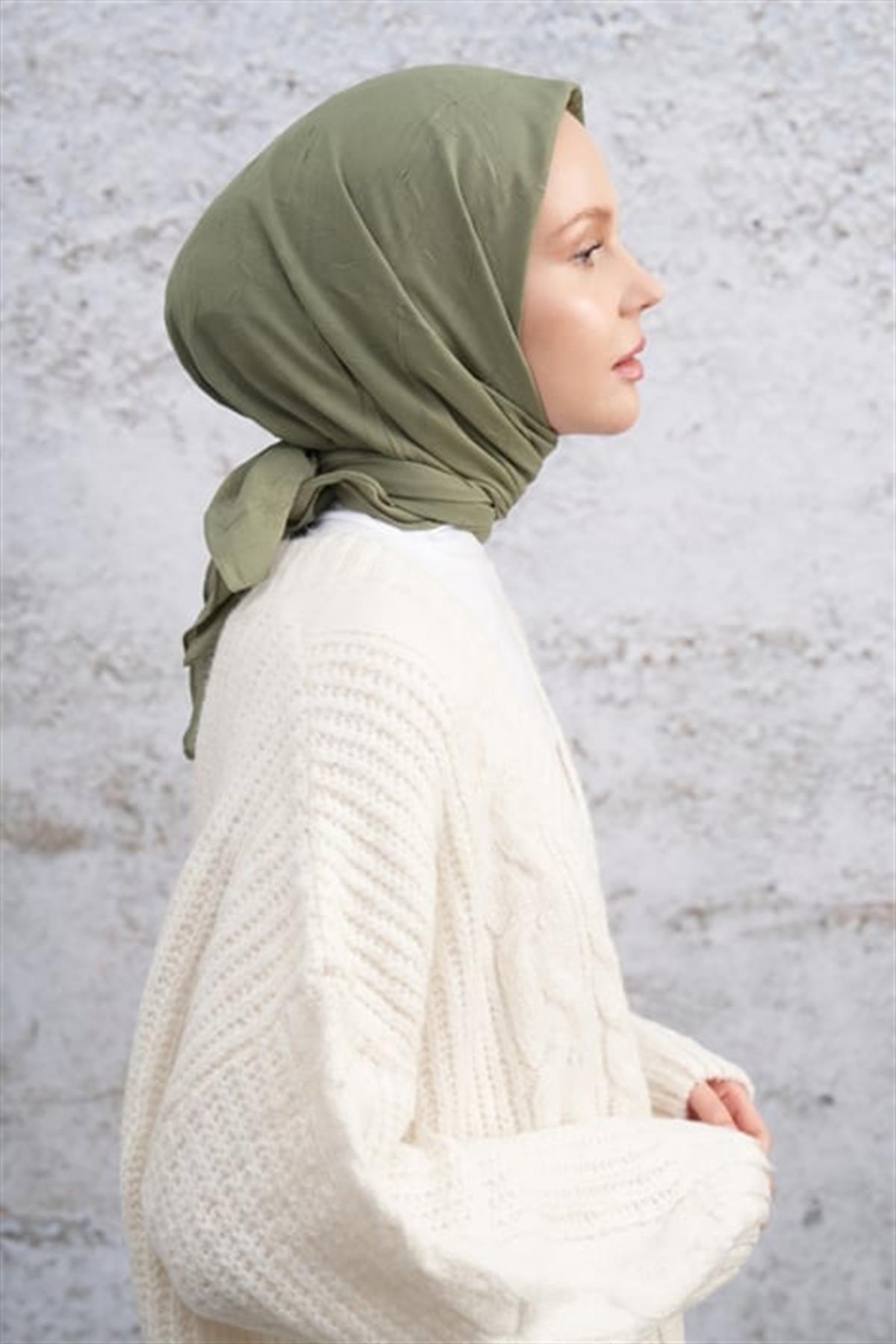 Armanda Bambu Kraş Eşarp 3286-Keten Yeşili