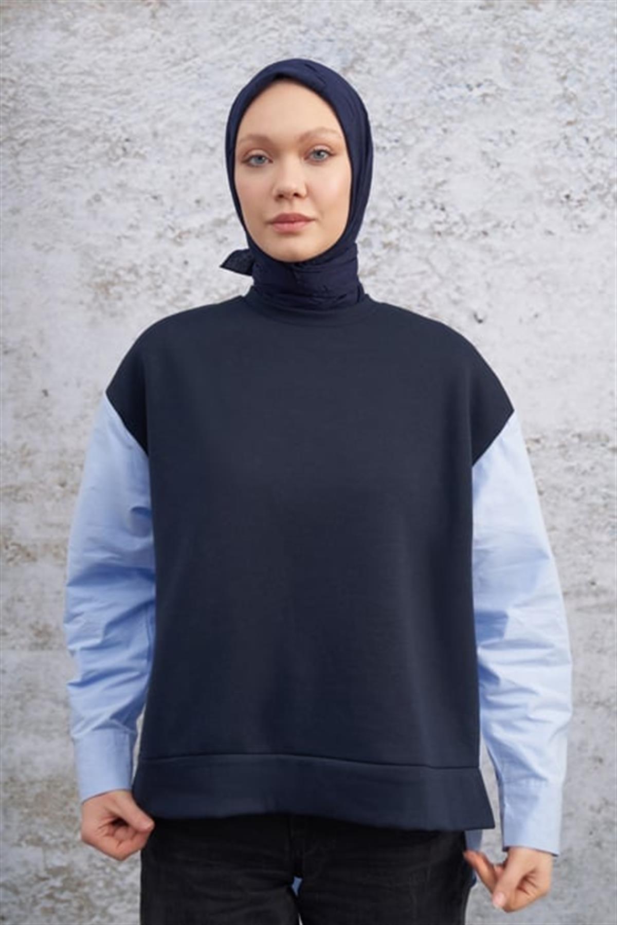 Armanda Bambu Kraş Eşarp 3286-Lacivert