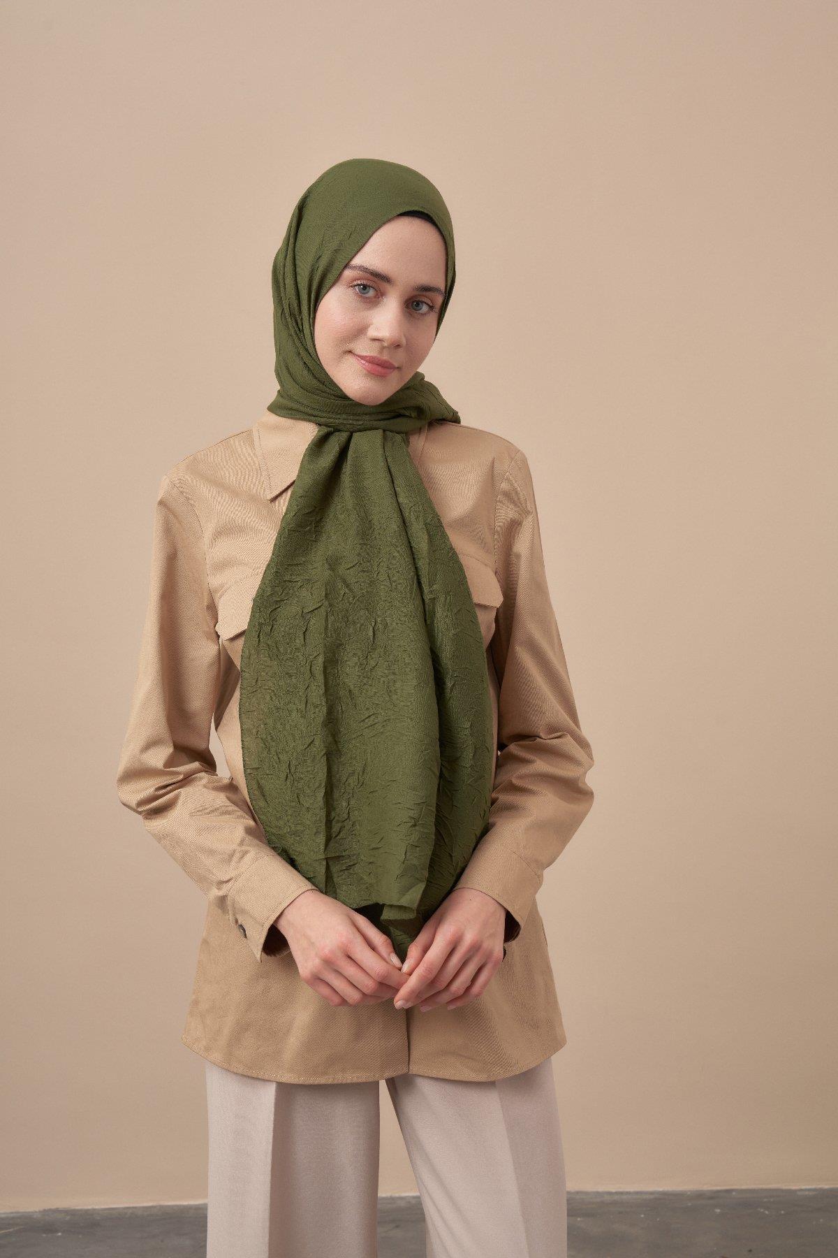 Armanda Bambu Kraş Şal 3285-Haki