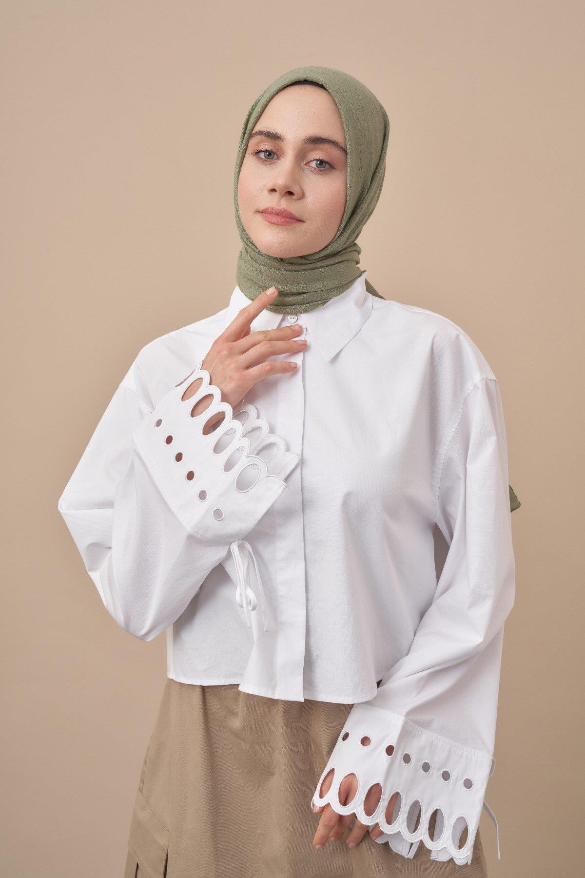 Armanda Bambu Kraş Şal 3285-Keten Yeşili