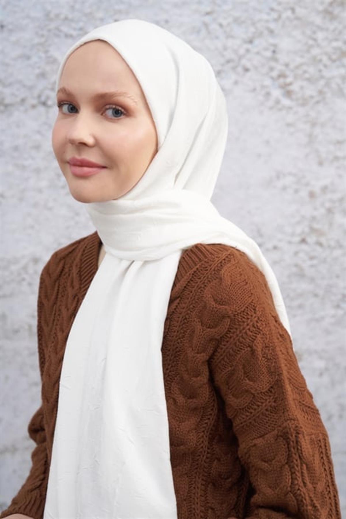 Armanda Bambu Kraş Şal 3285-Krem
