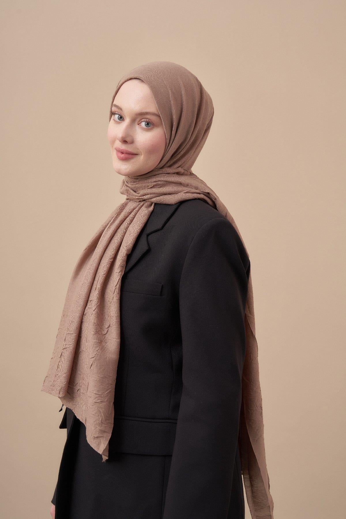 Armanda Bambu Kraş Şal 3285-Vizon