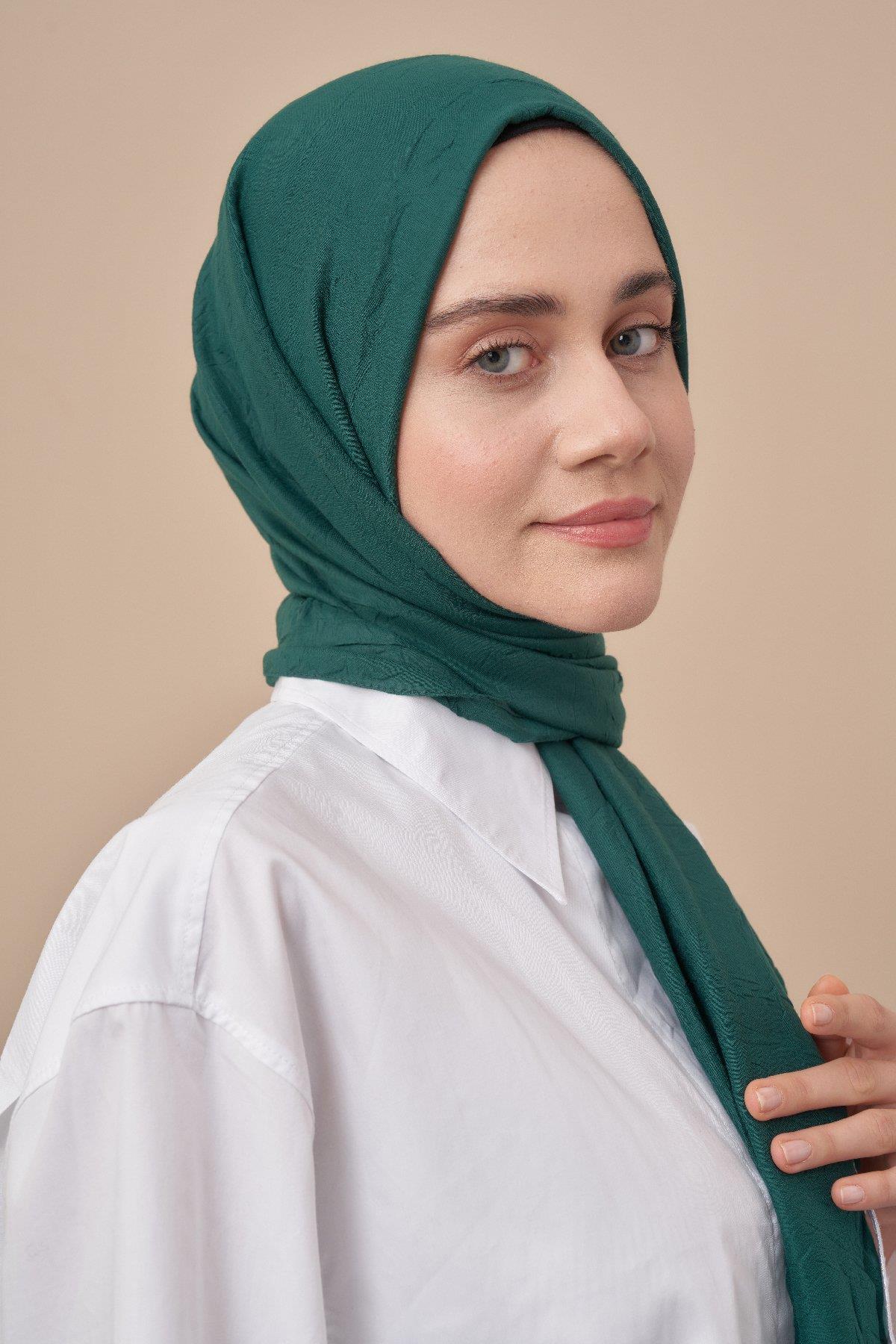 Armanda Bambu Kraş Şal 3285-Zümrüt
