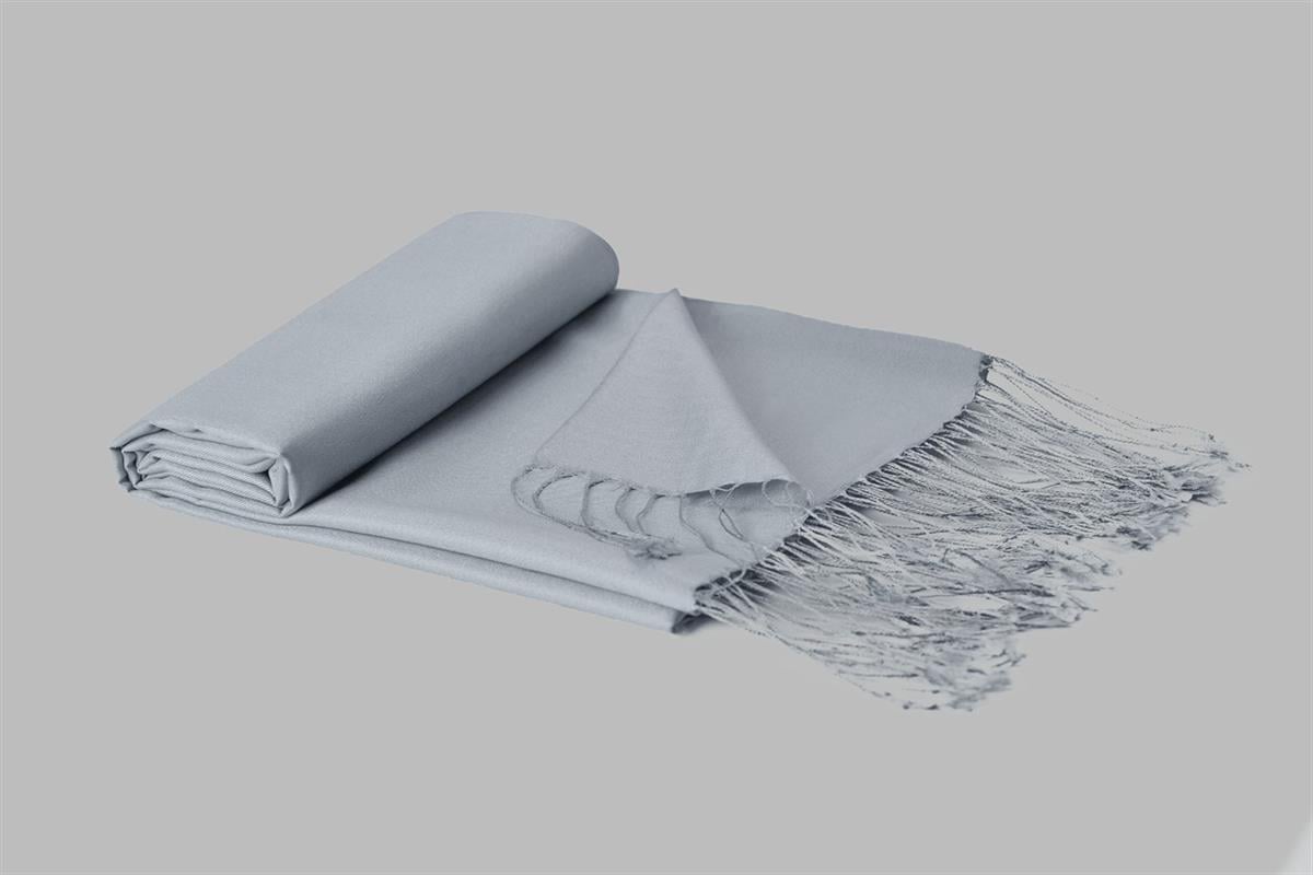 Armanda Çift Taraflı Düz Renk İpek Şal 3011-Gri