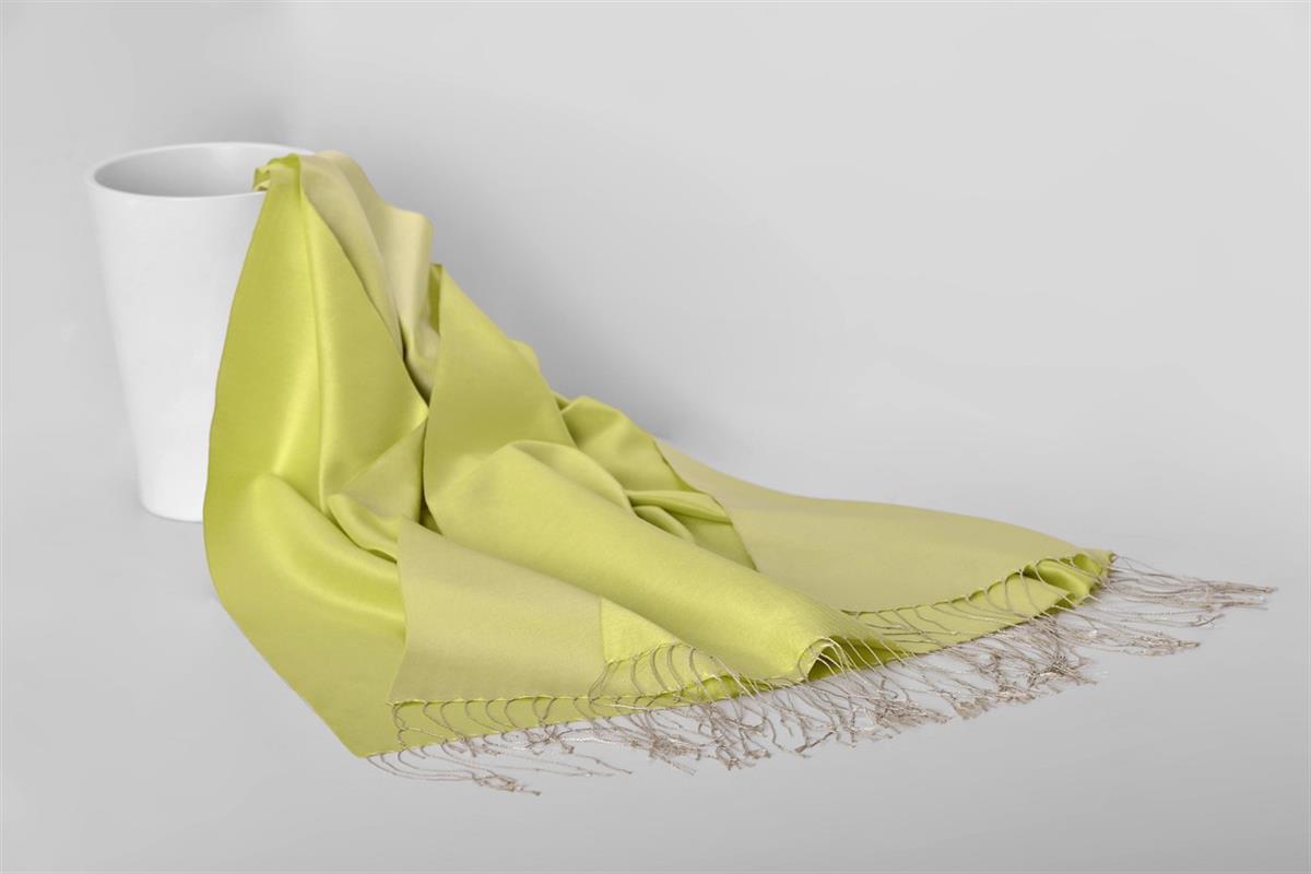 Armanda Çift Taraflı Düz Renk İpek Şal 3011-Taş Pastel Yeşili