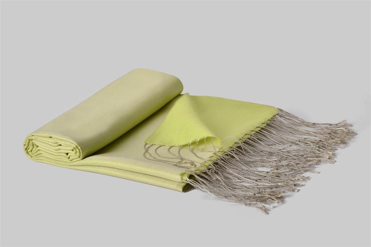 Armanda Çift Taraflı Düz Renk İpek Şal 3011-Taş Pastel Yeşili