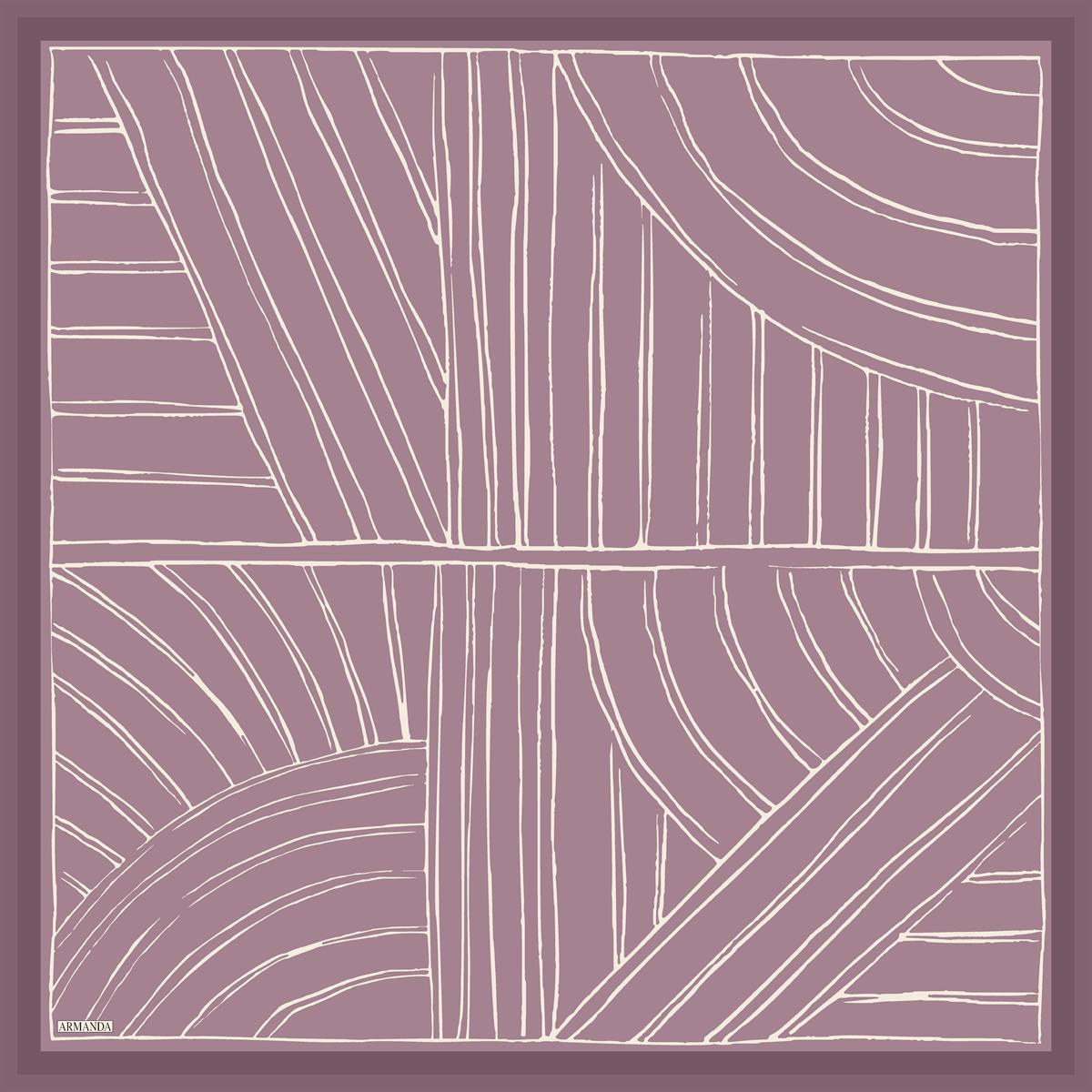 Armanda Çift Taraflı Marbling Desen Tivil İpek Eşarp 4309-Koyu Pudra -Gül Kurusu