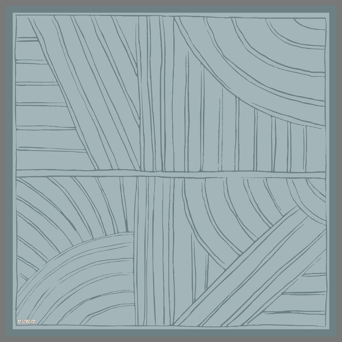 Armanda Çift Taraflı Marbling Desen Tivil İpek Eşarp 4309-Gri Füme