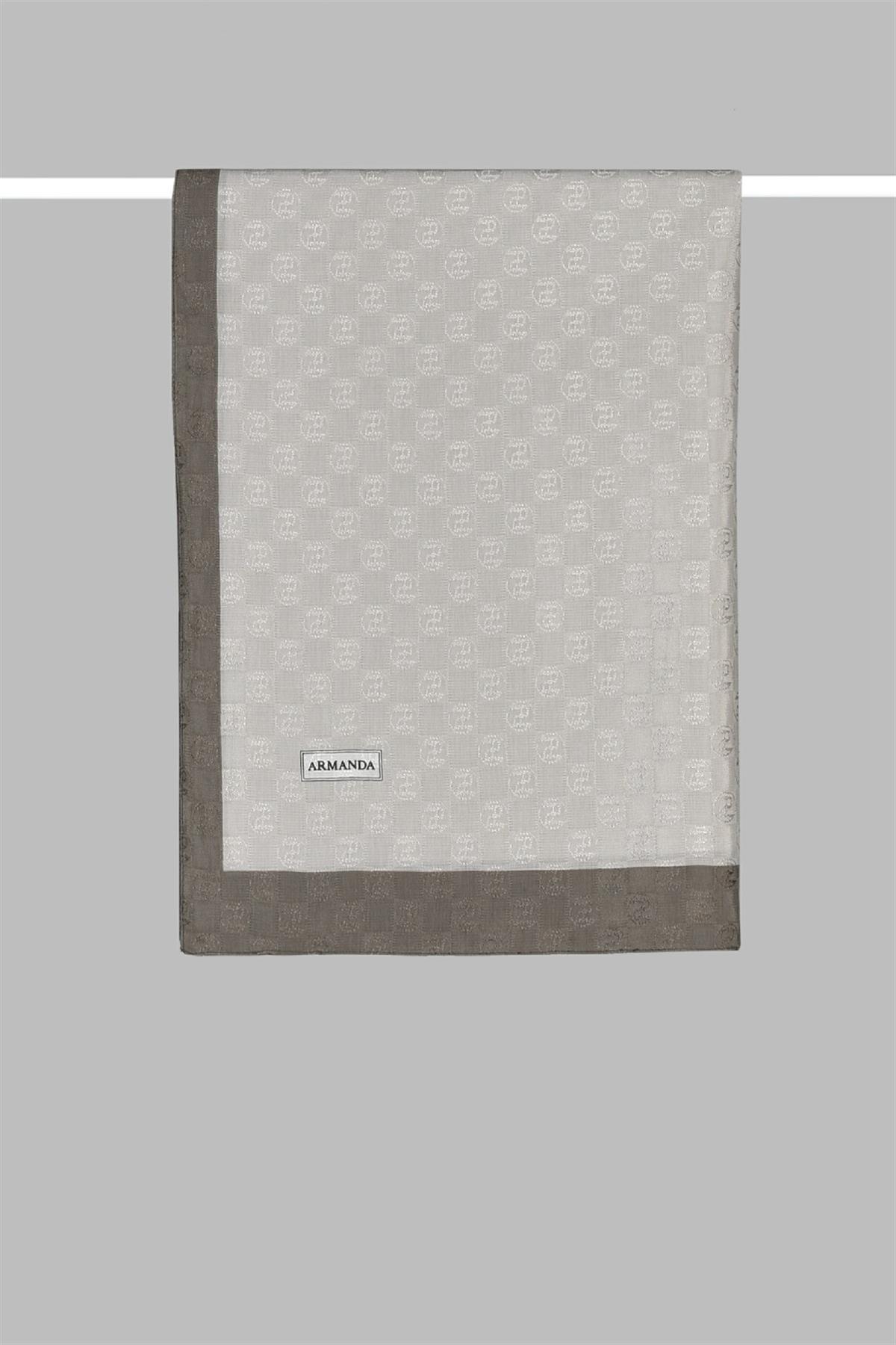 Armanda Dama Monogram Desenli Şal 3041-Taş