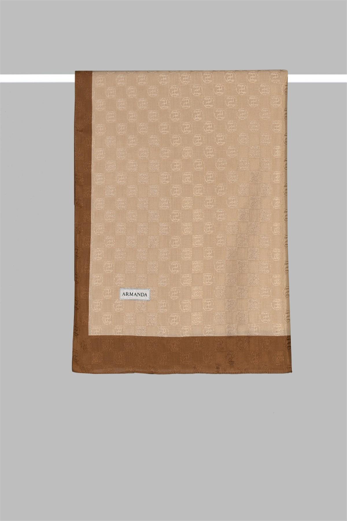 Armanda Dama Monogram Desenli Şal 3041-Dore