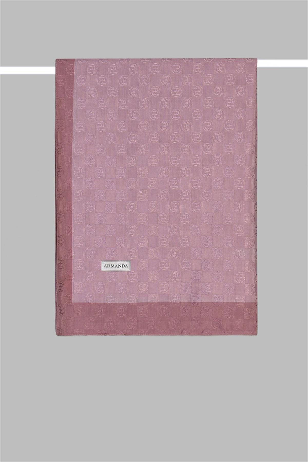 Armanda Dama Monogram Desenli Şal 3041-Lila