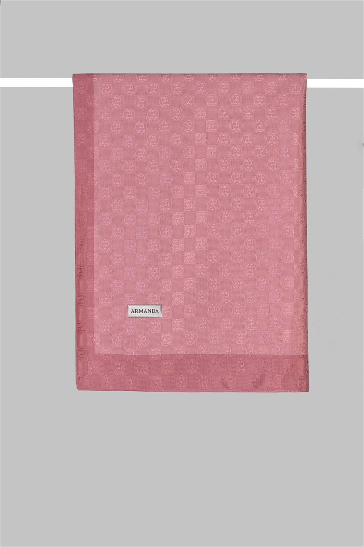 Armanda Dama Monogram Desenli Şal 3041-Gül Kurusu