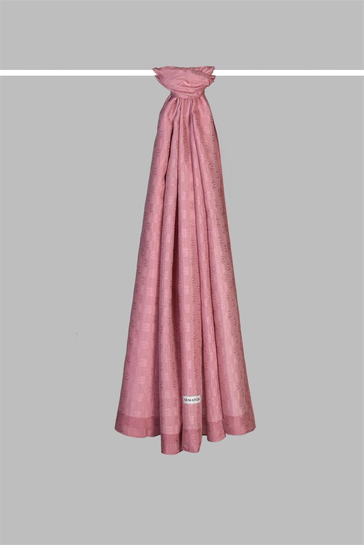 Armanda Dama Monogram Desenli Şal 3041-Gül Kurusu