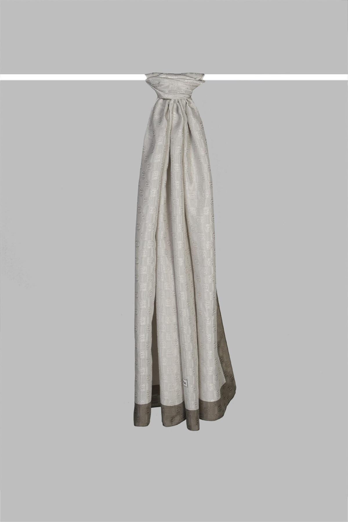 Armanda Dama Monogram Desenli Şal 3041-Taş