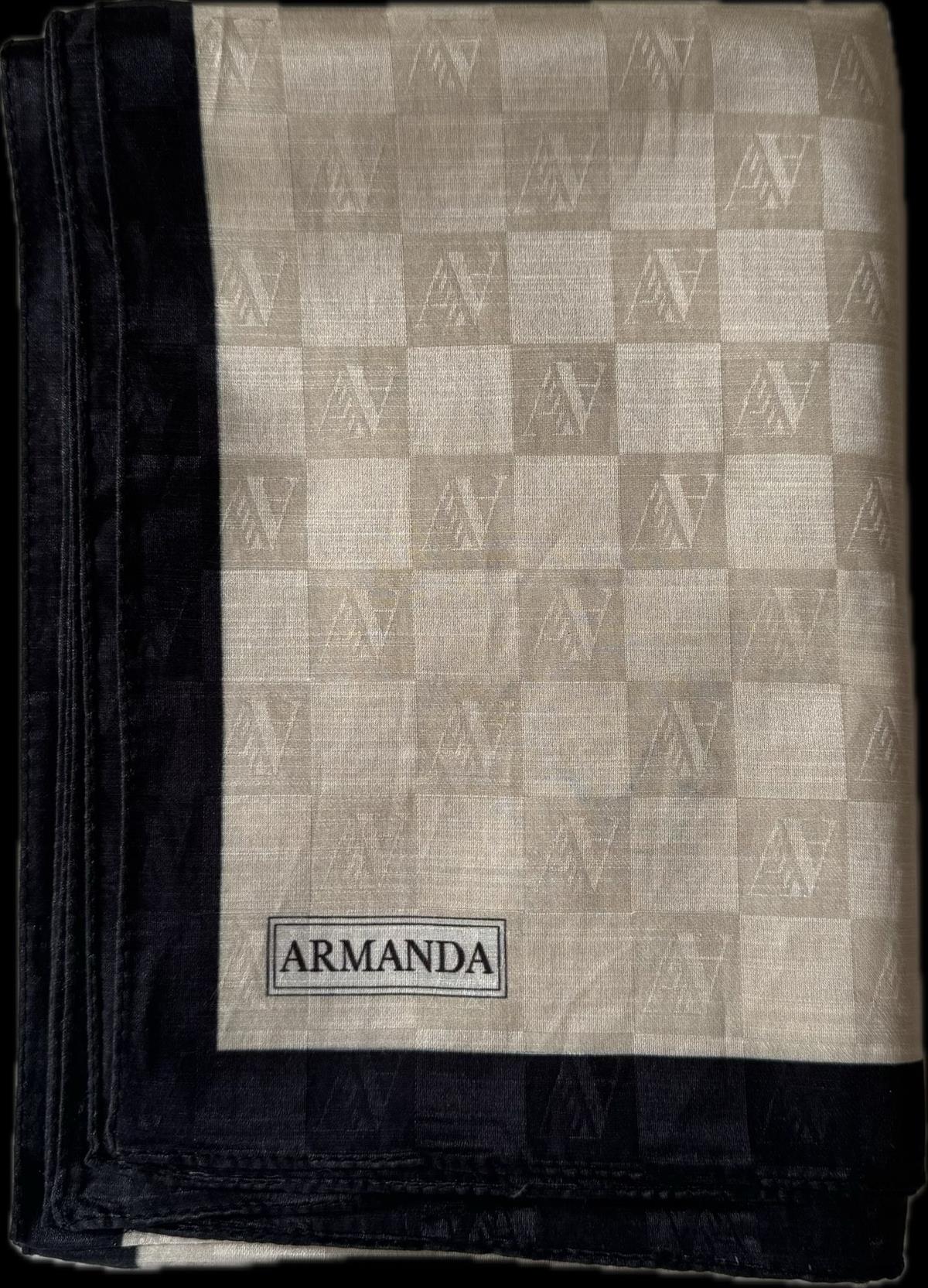 Armanda Dama Monogram Şal 3370-Bej