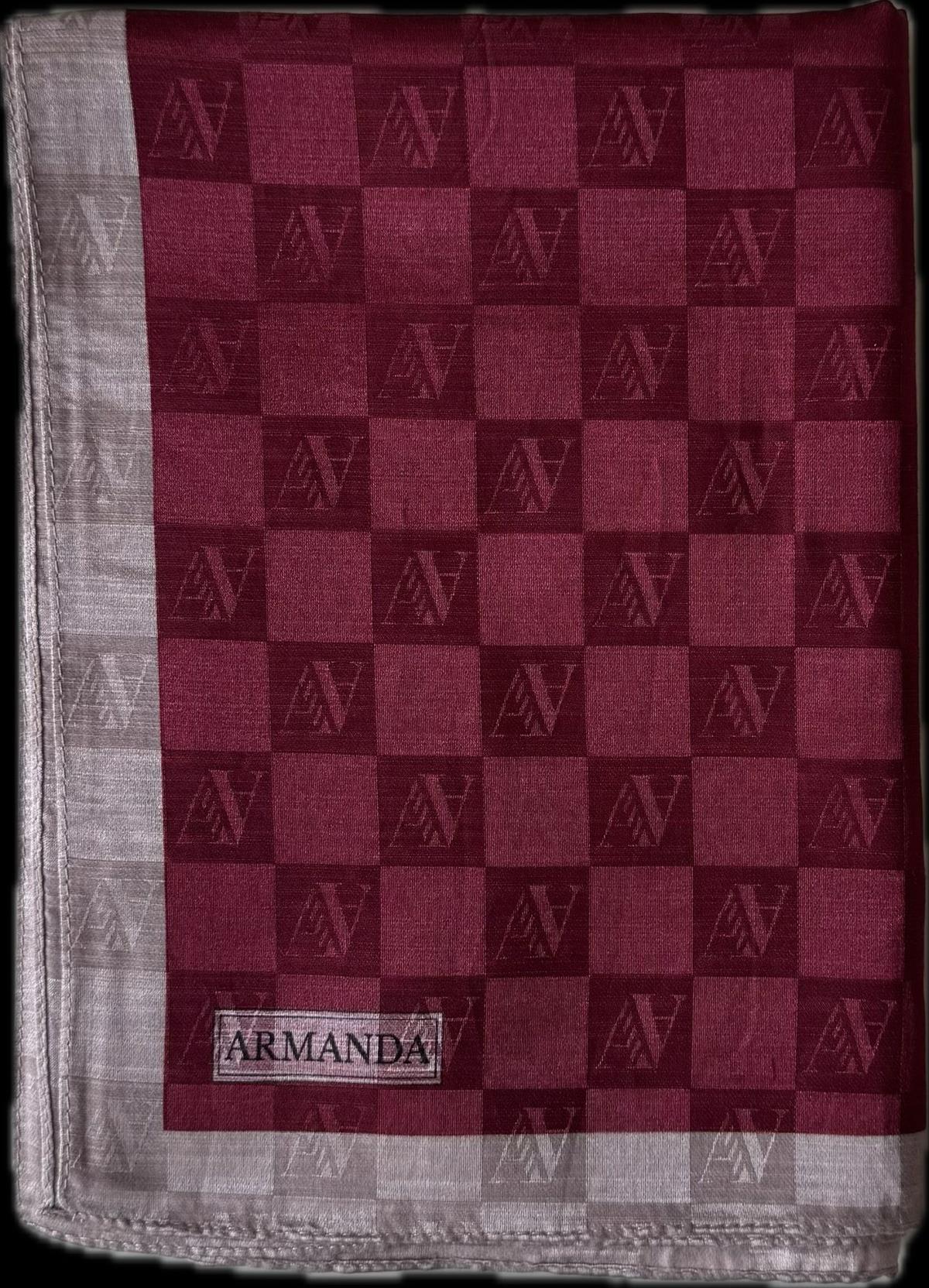 Armanda Dama Monogram Şal 3370-Bordo