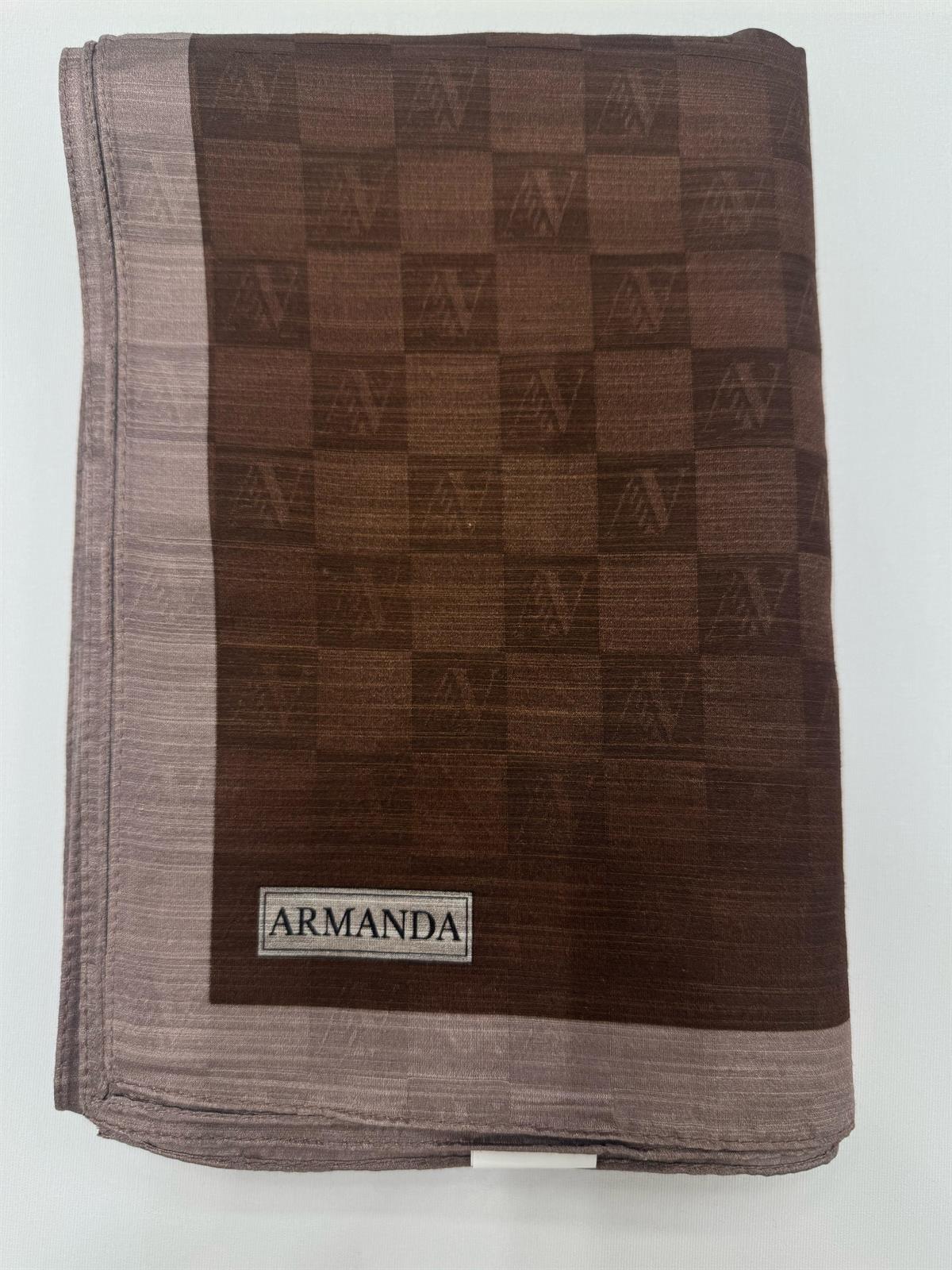 Armanda Dama Monogram Şal 3370-Kahve