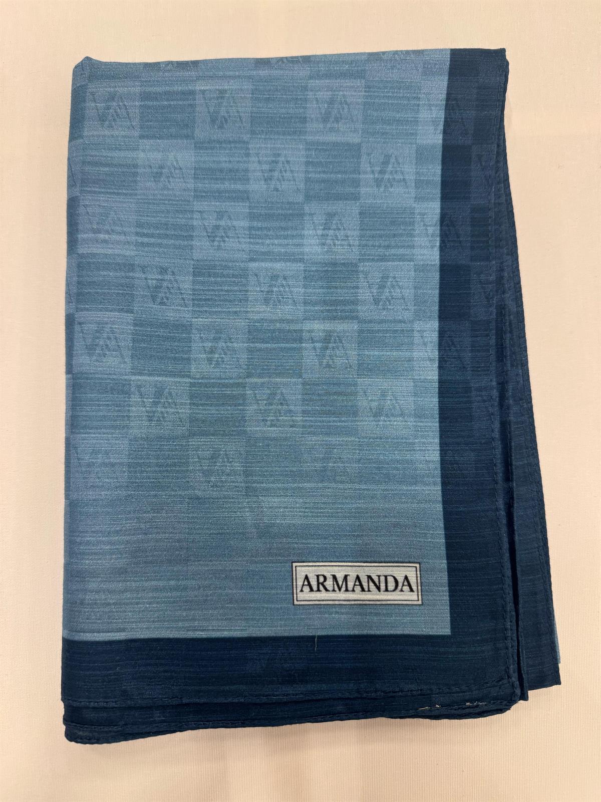 Armanda Dama Monogram Şal 3370-Kot Mavi