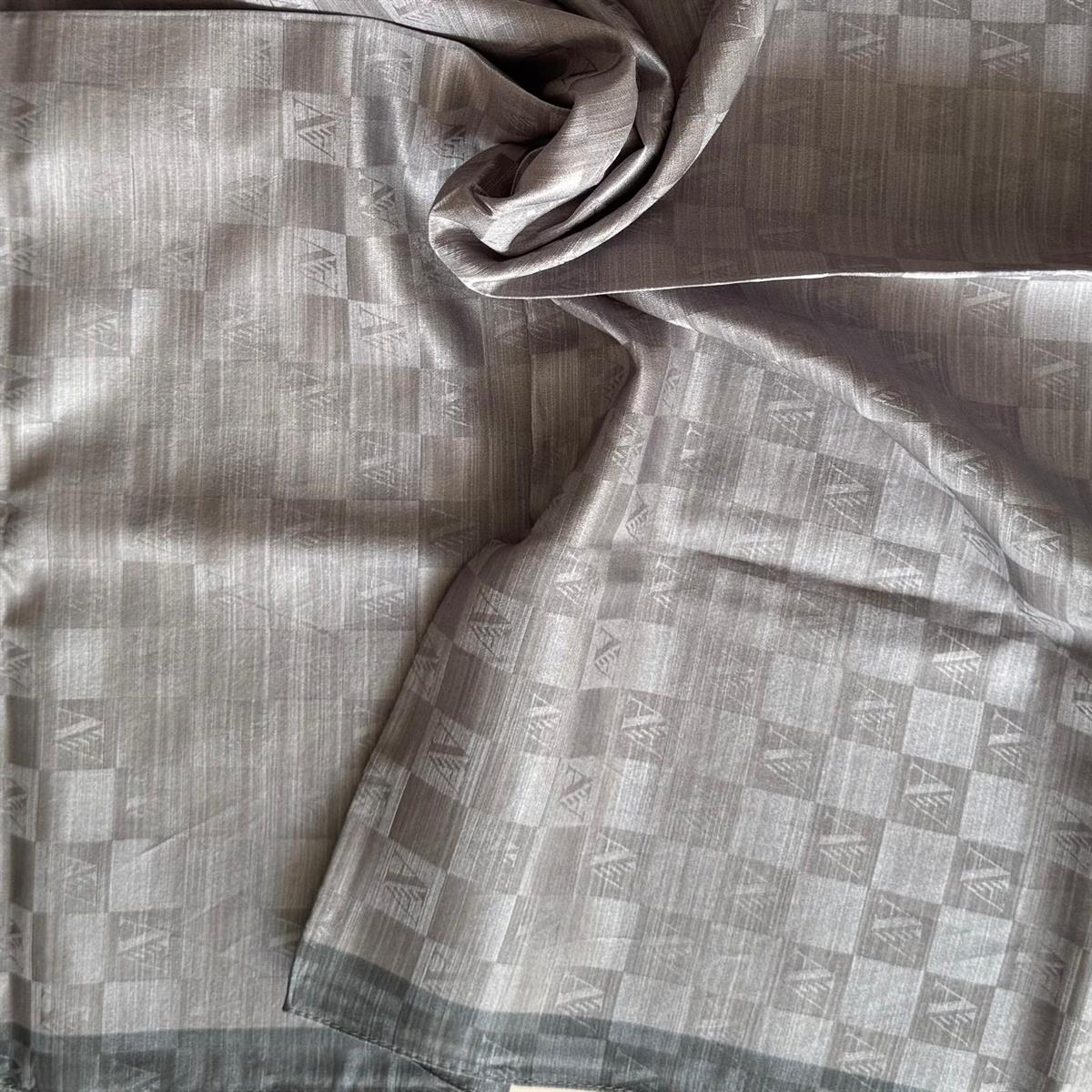 Armanda Dama Monogram Şal 3370-Koyu Gri