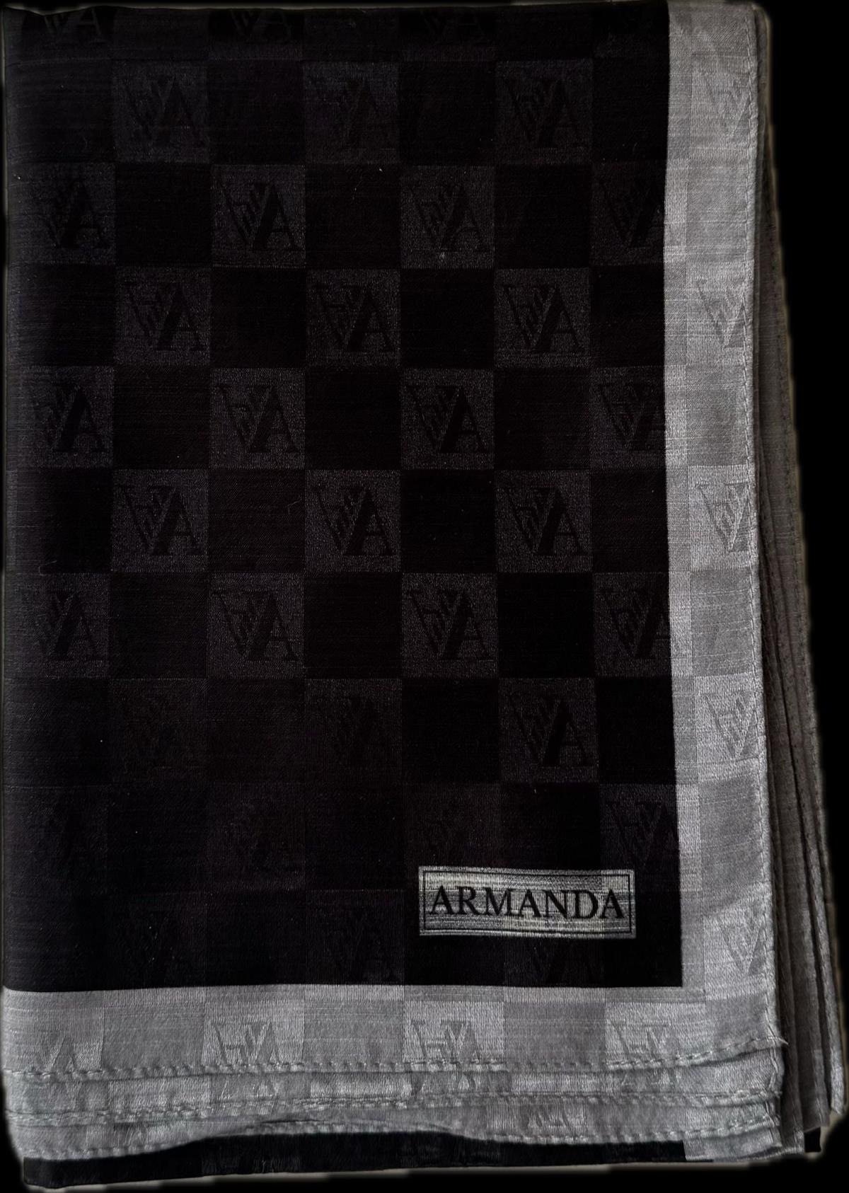 Armanda Dama Monogram Şal 3370-Siyah