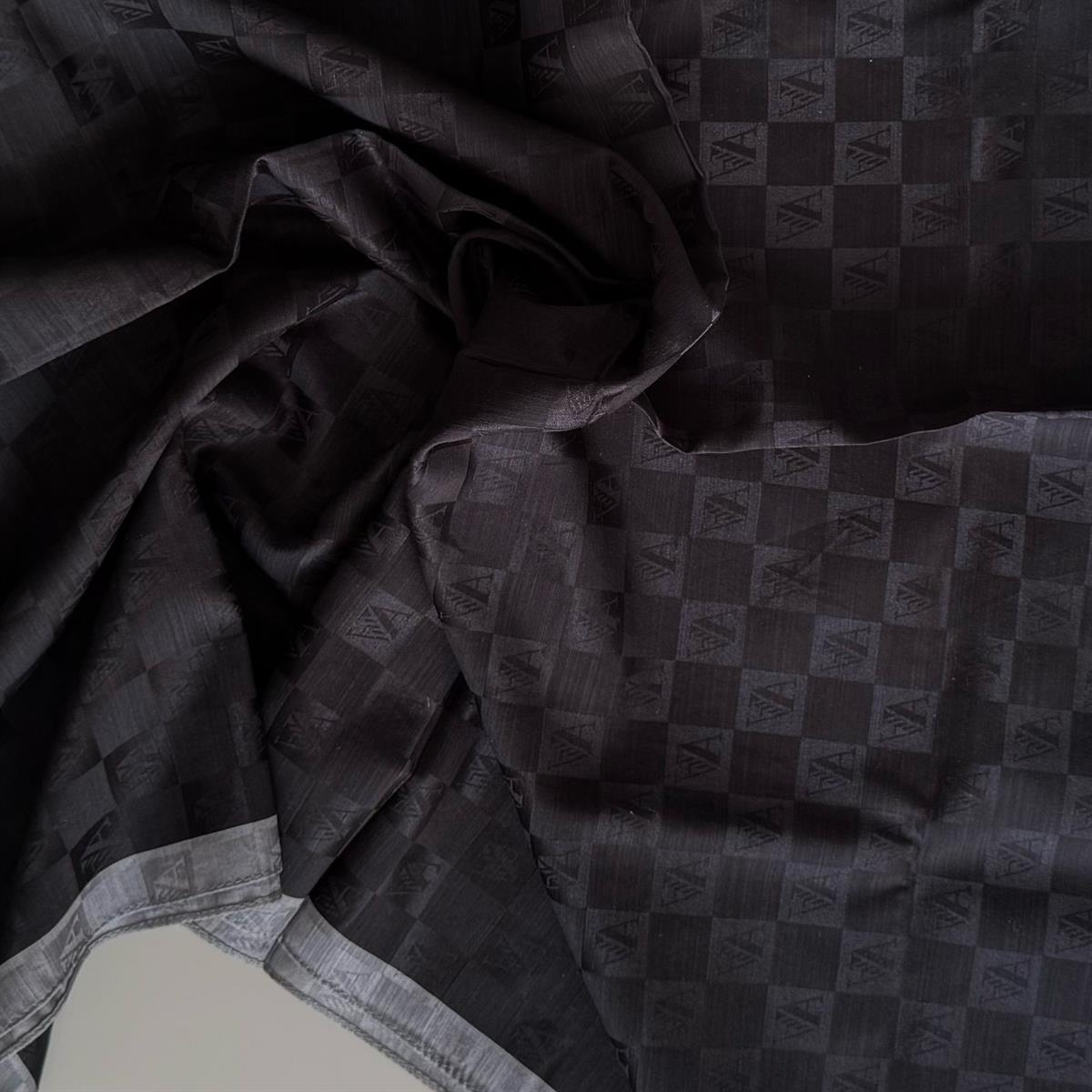 Armanda Dama Monogram Şal 3370-Siyah