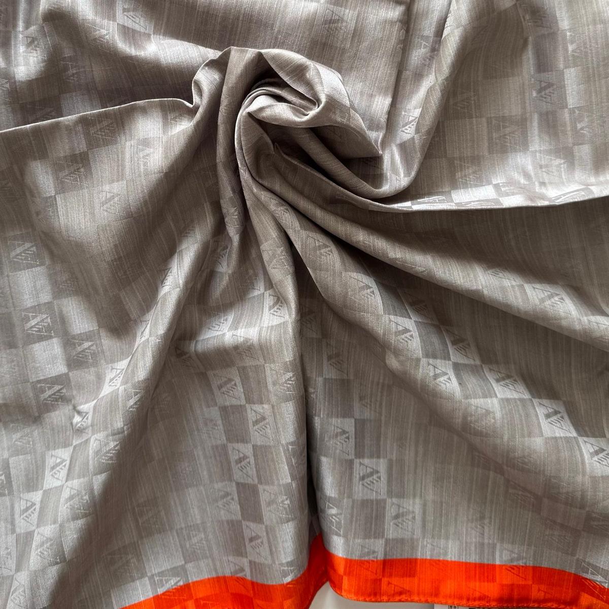 Armanda Dama Monogram Şal 3370-Taş Orange