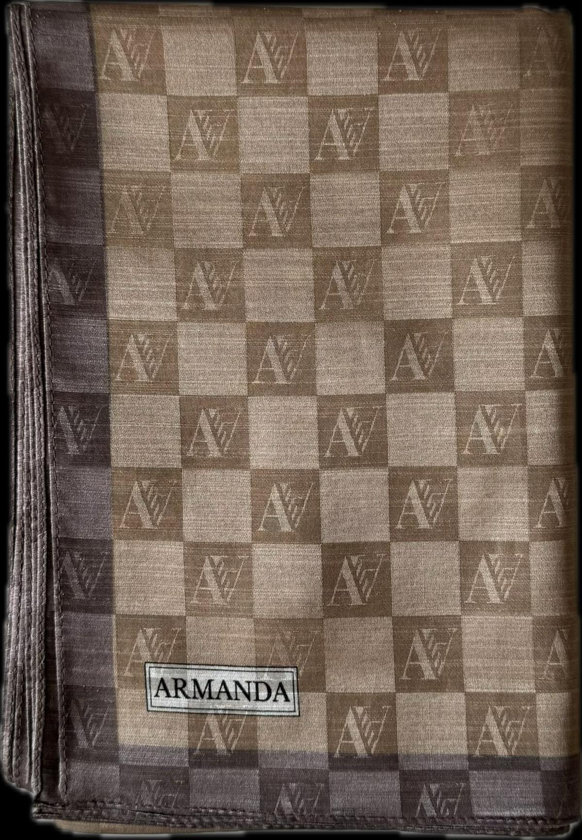 Armanda Dama Monogram Şal 3370-Vizon
