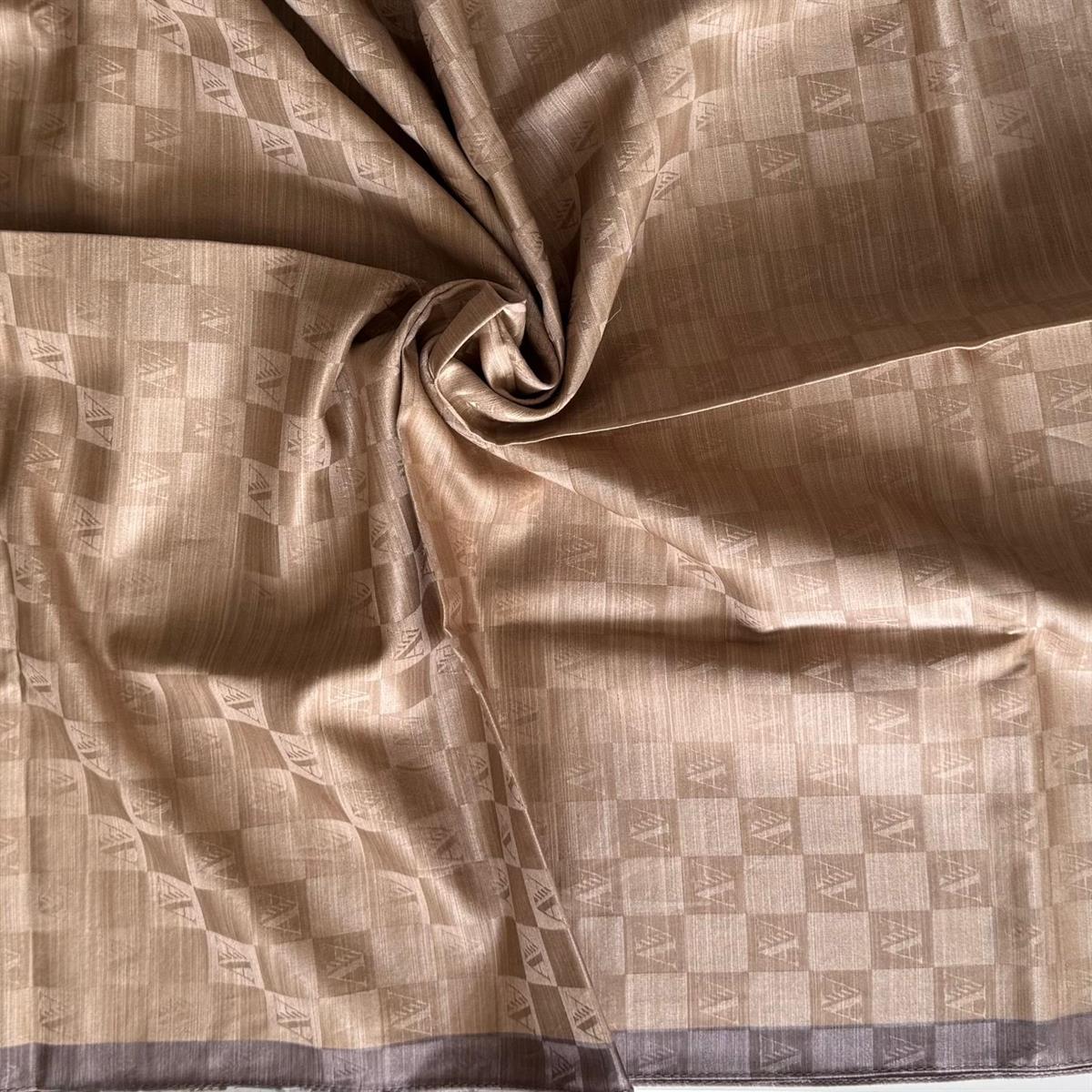 Armanda Dama Monogram Şal 3370-Vizon