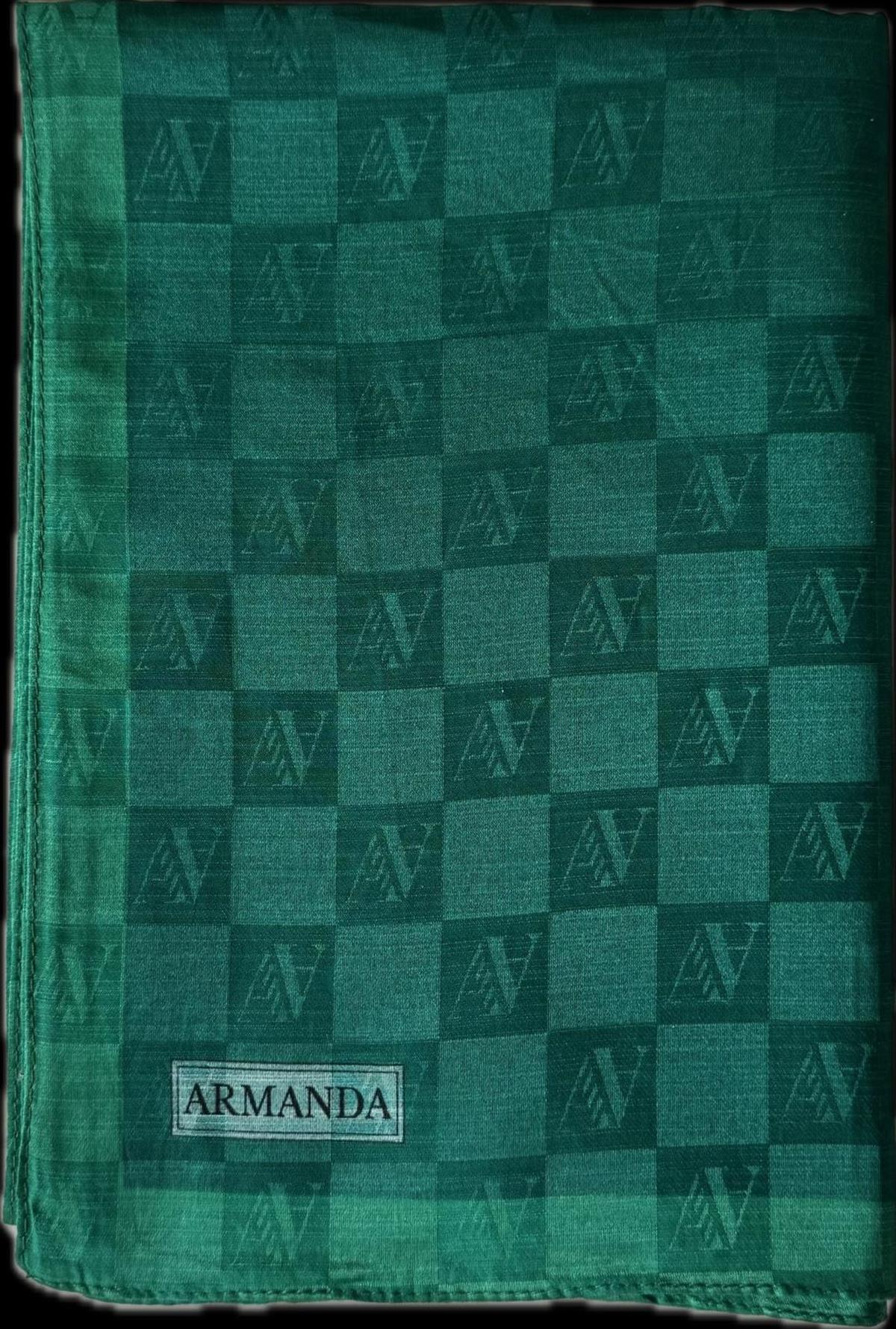 Armanda Dama Monogram Şal 3370-Zümrüt